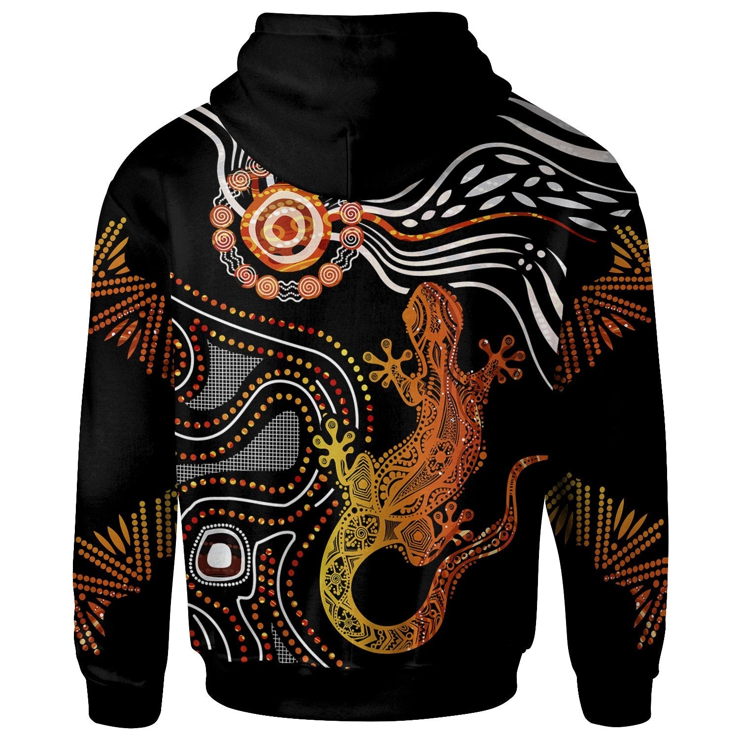 Aboriginal Zip - Up Hoodie - Lizard Sunshine - Vibe Hoodie Shop