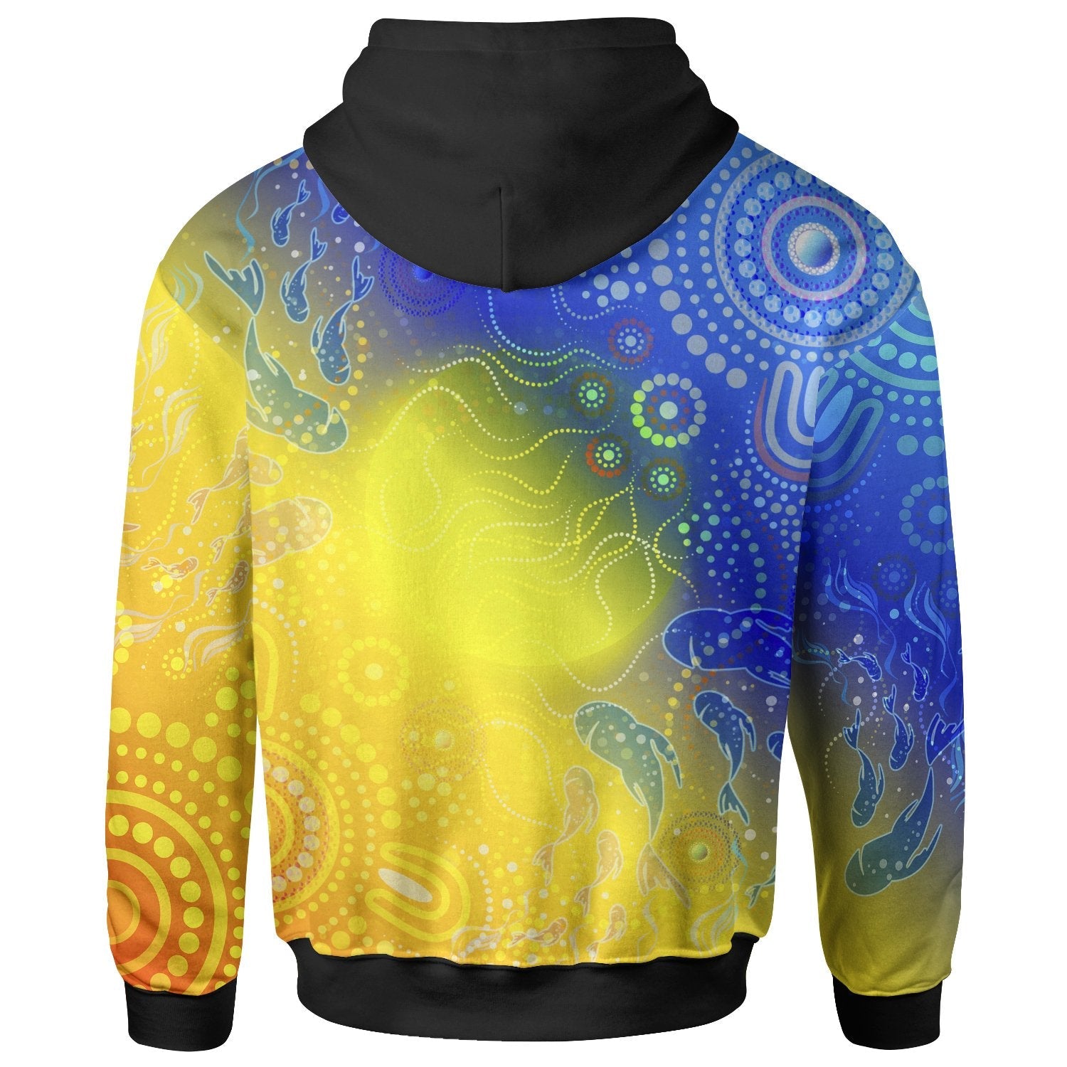 Custom Text Aboriginal Zip - Up Hoodie - Indigenous Fishing - Vibe Hoodie Shop