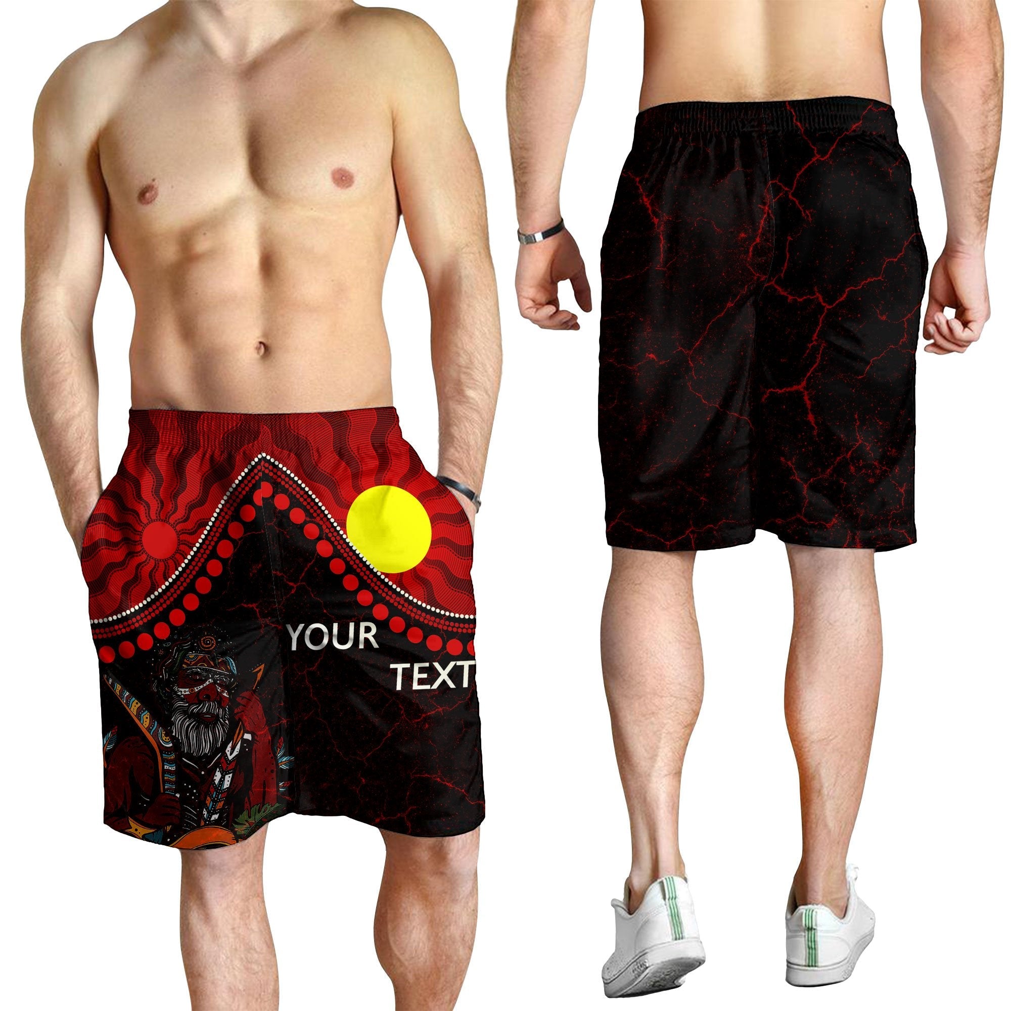 Custom Aboriginal pt - Indigenous People And Sun Men Shorts - Vibe Hoodie Shop