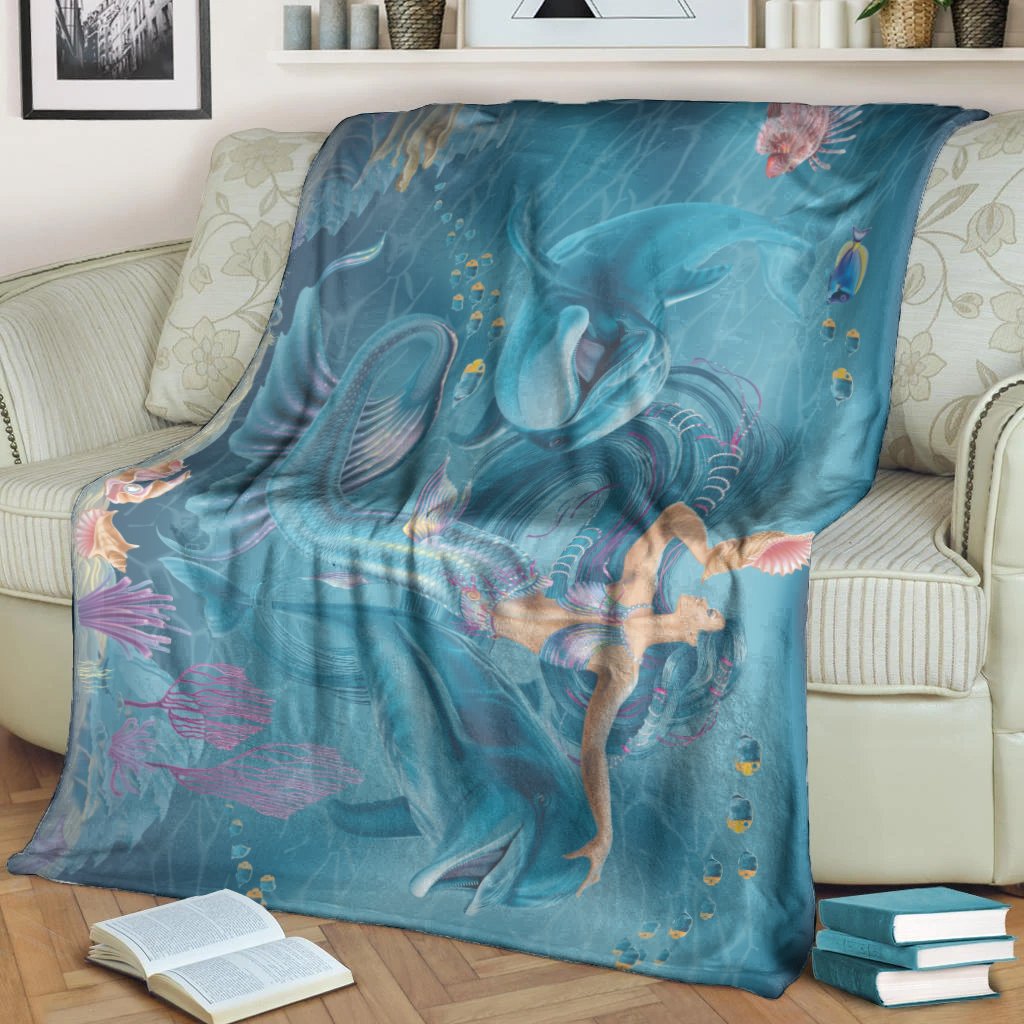 Blankets - Australia Beautiful Mermaid With Dolphin - Vibe Hoodie Shop