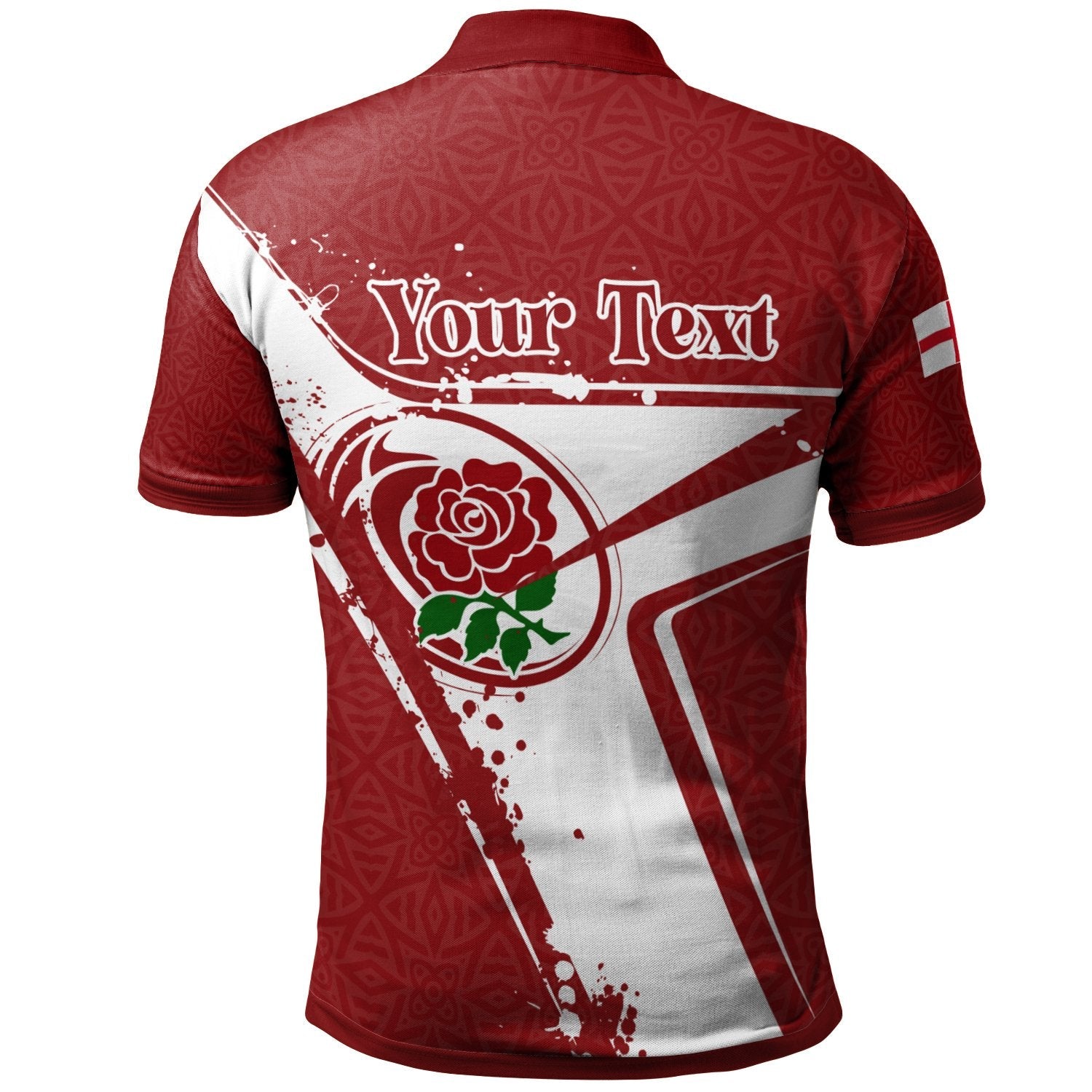 (Custom Text) England Rugby Personalised Polo Shirts - England Rugby - Vibe Hoodie Shop