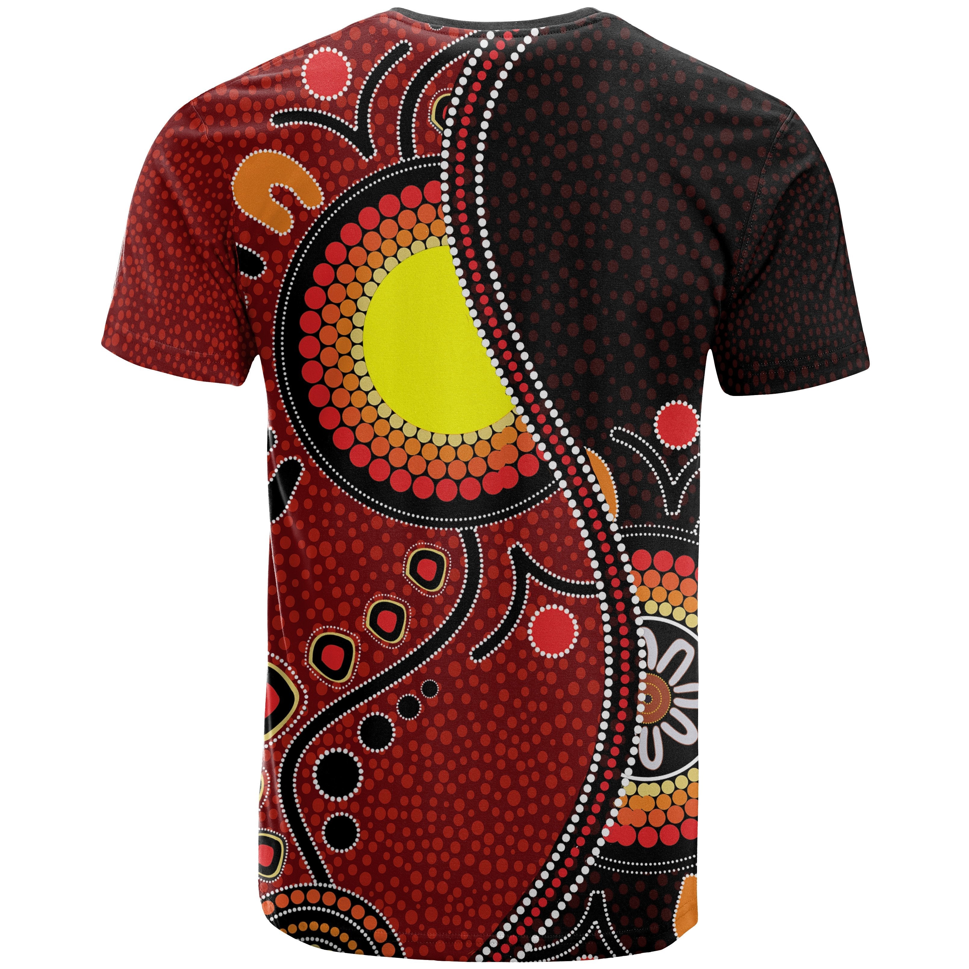 Aboriginal T shirt - Australia Flag Dot Painting Art - Vibe Hoodie Shop