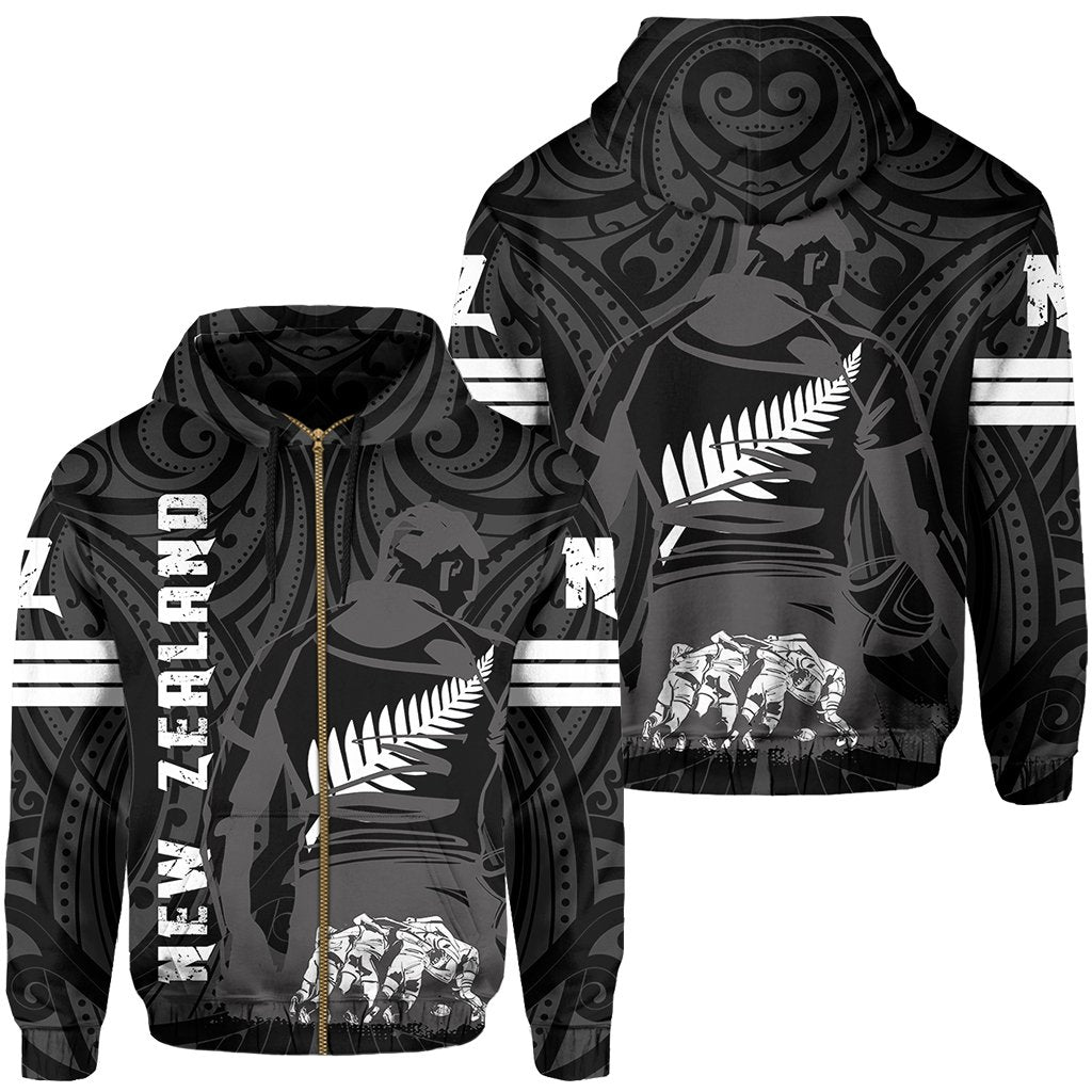New Zealand Flag Hoodie (Zip) - Rugby Winner - Vibe Hoodie Shop