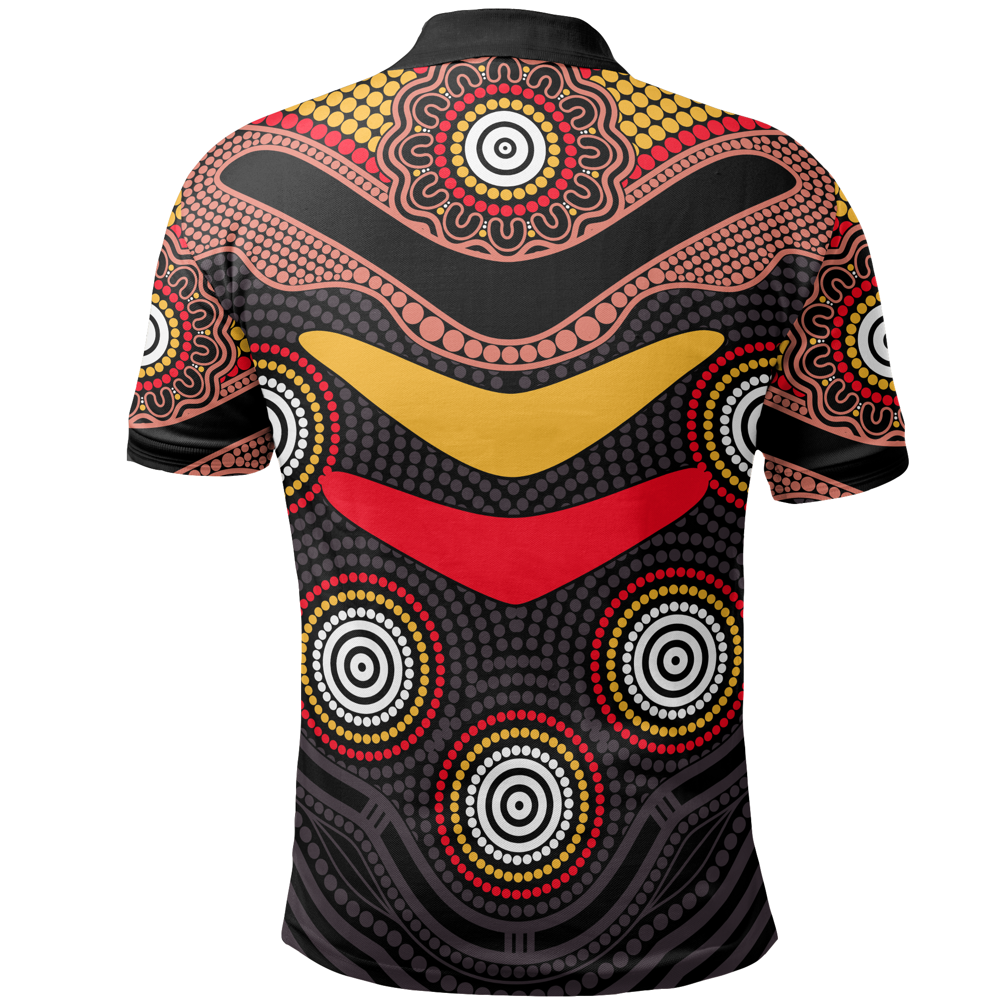 Vibe Hoodie Polo Shirt - Aboriginal Patterns Shirt Boomerang Style - Unisex - Vibe Hoodie Shop