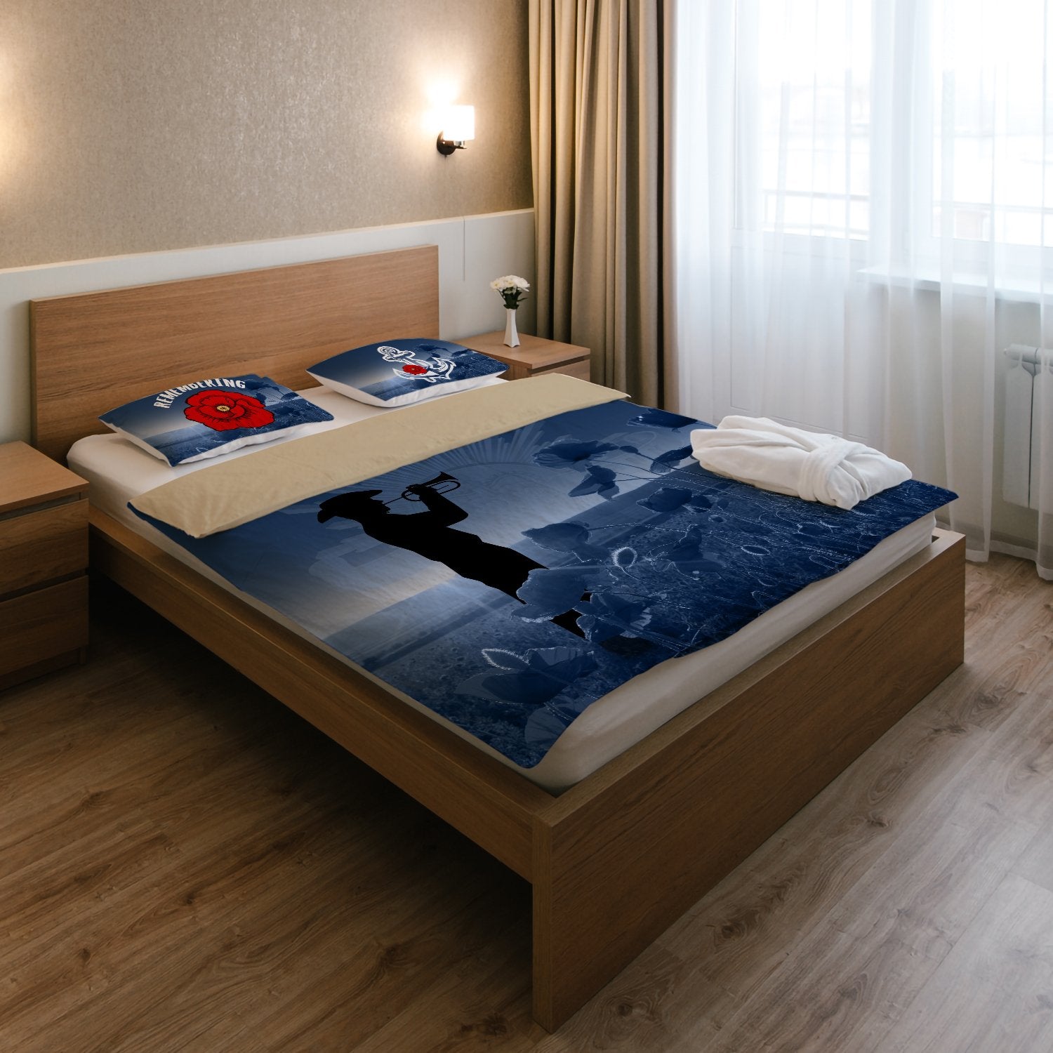 Australia Navy ANZAC Bedding Set - Remembering Our Heroes - Vibe Hoodie Shop