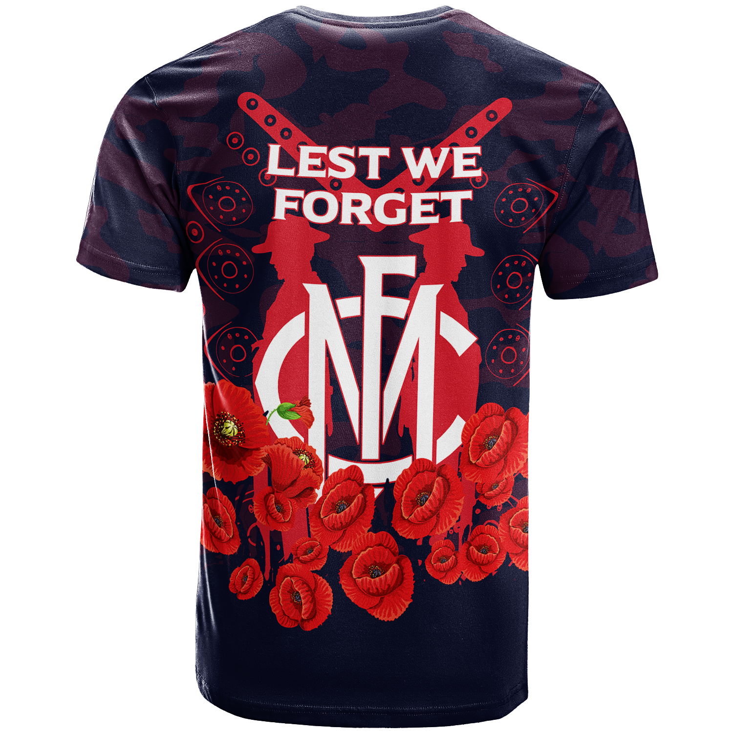 Melbourne Demons ANZAC Day Indigenous Art T shirt - - Vibe Hoodie Shop