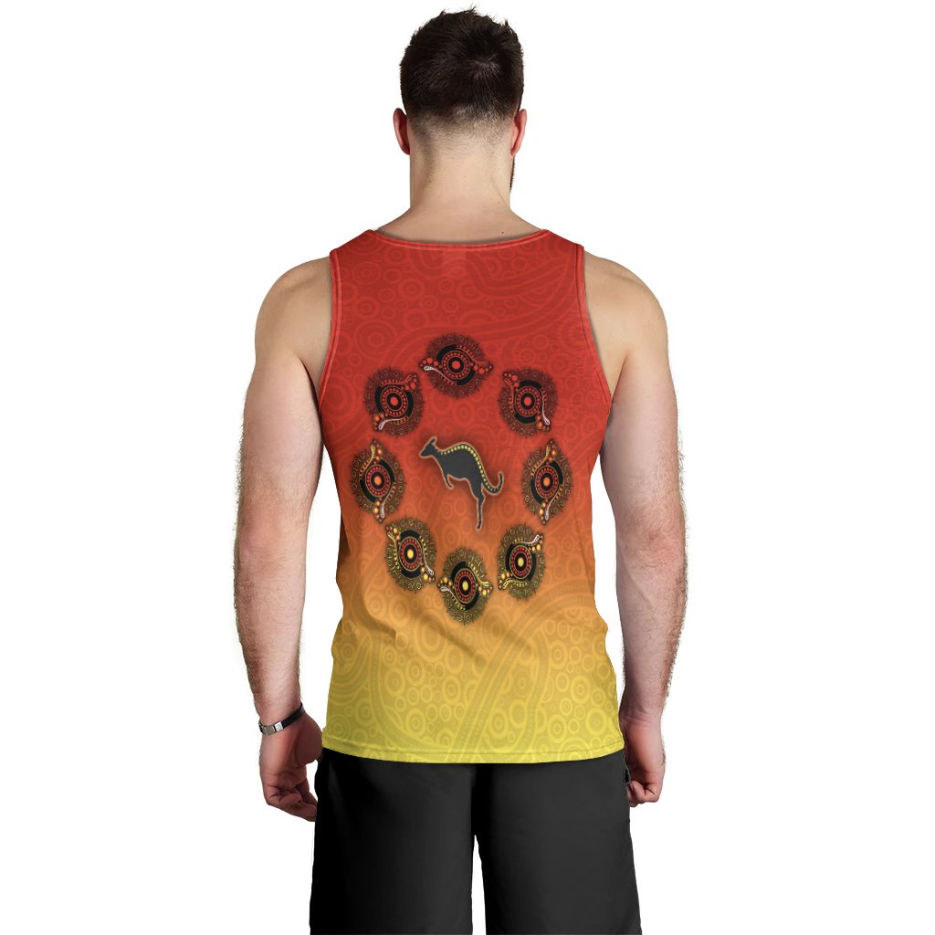 Aboriginal Men Tank Top - Circle Pattern - Vibe Hoodie Shop