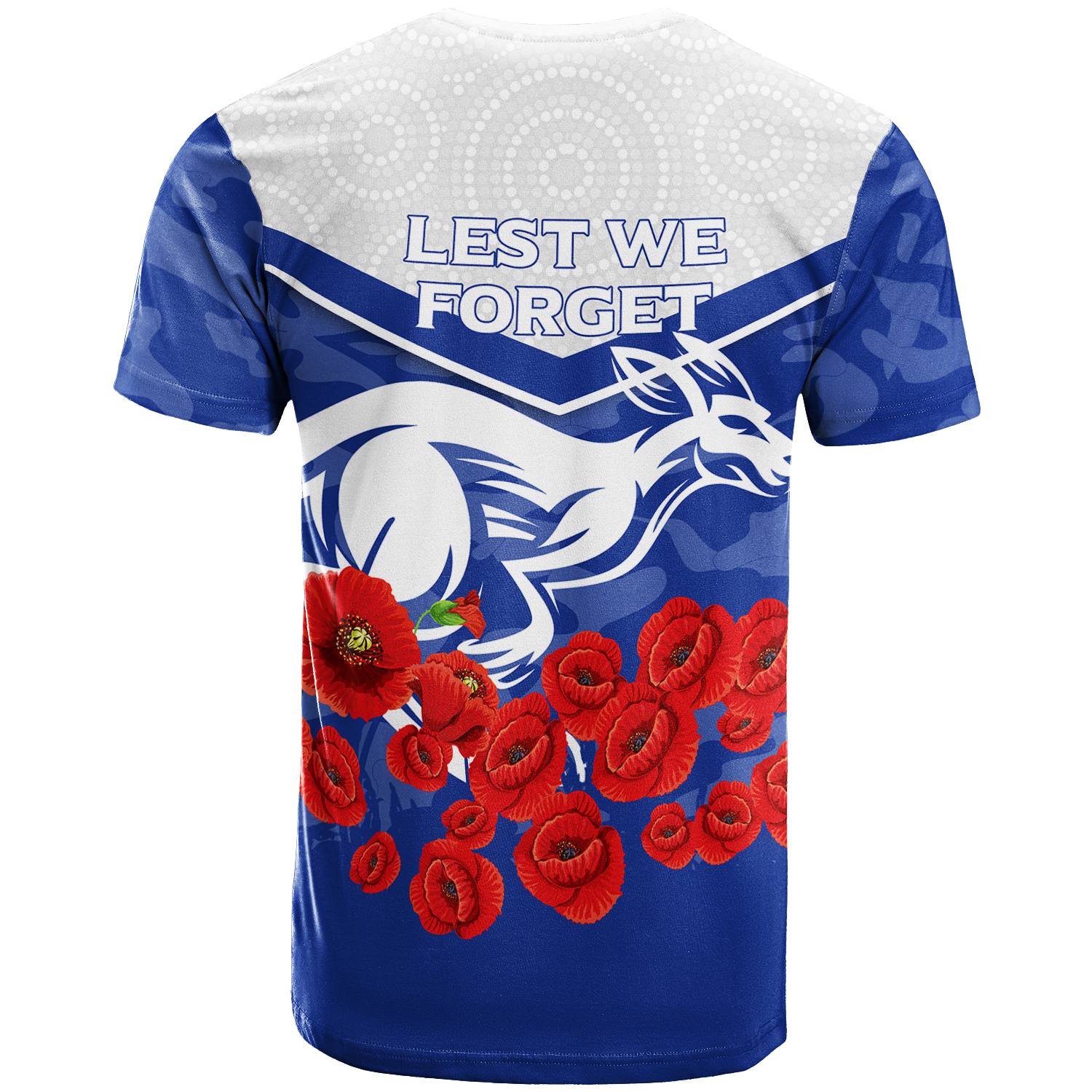 Kangaroos ANZAC Day Indigenous Art T shirt - - Vibe Hoodie Shop