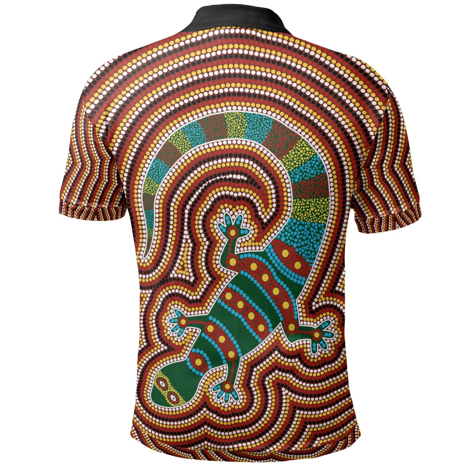 Aboriginal Polo Shirt, Lizard Dot Painting Patterns - Vibe Hoodie Shop