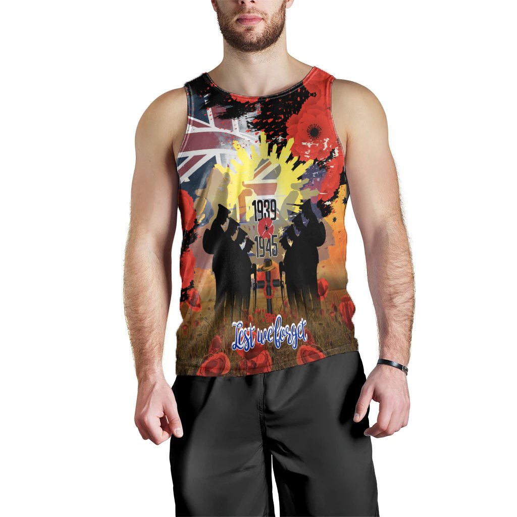 Men's Tank Top - ANZAC Day 2021 World War II Commemoration 1939 - 1945 - Vibe Hoodie Shop