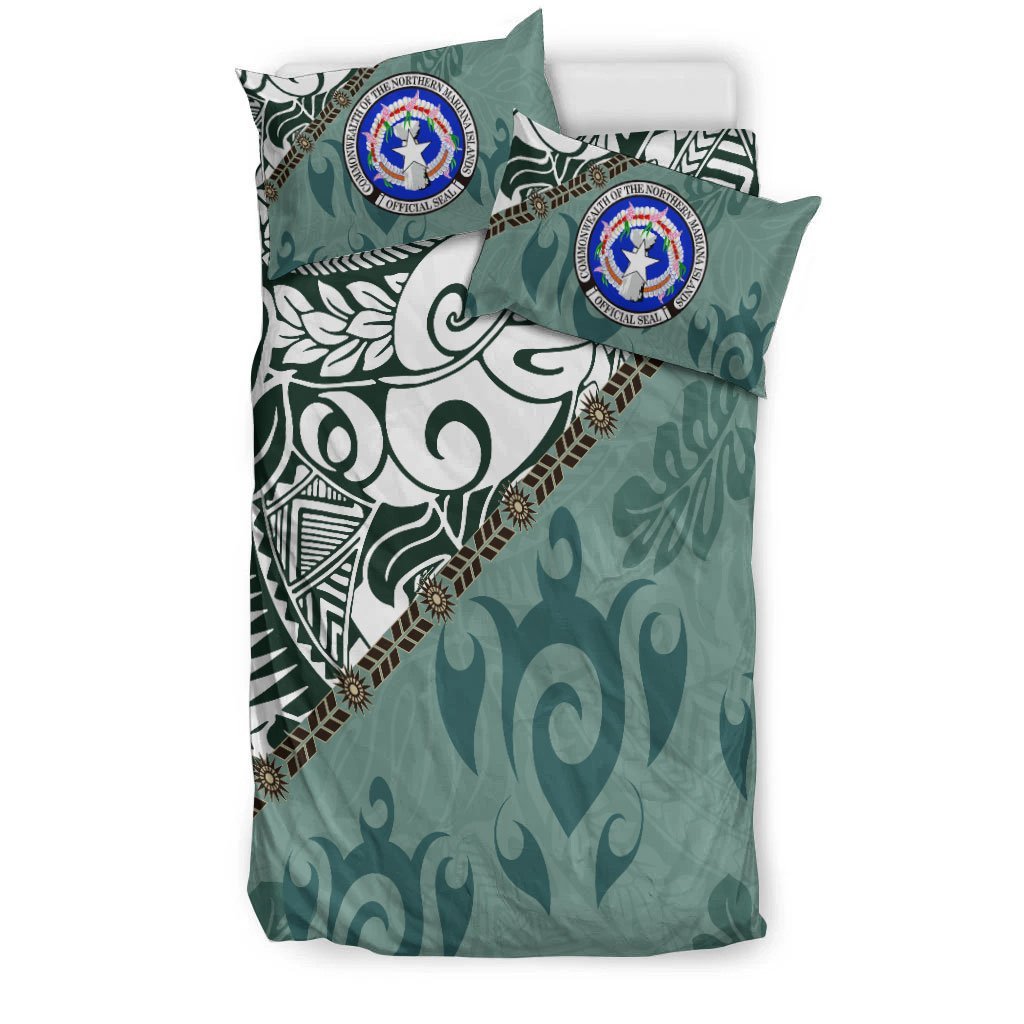 Northern Mariana Bedding Set - Leaves And Turtles - Vibe Hoodie Shop