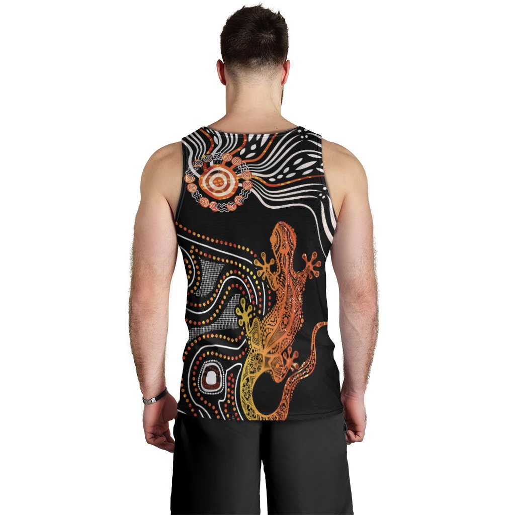 Aboriginal Men's Tank Top - Lizard Sunshine - Vibe Hoodie Shop