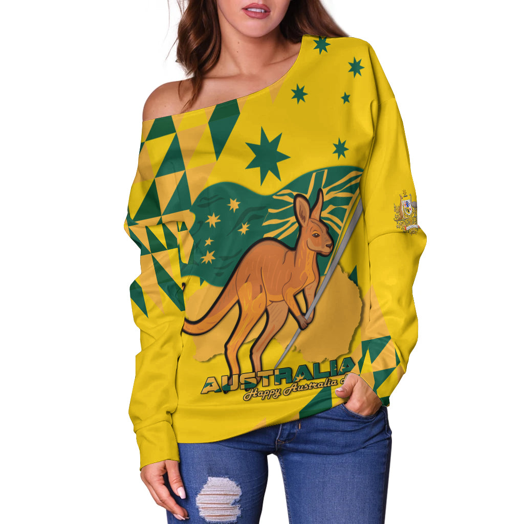 Australia Day Proud To Be Aussie Women Off Shoulder Sweater - - Vibe Hoodie Shop