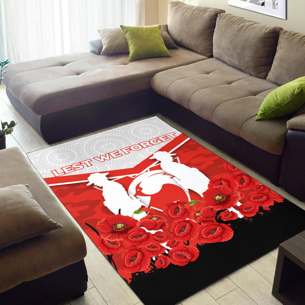 Sydney Swans ANZAC Day Indigenous Art Area Rug - - Vibe Hoodie Shop