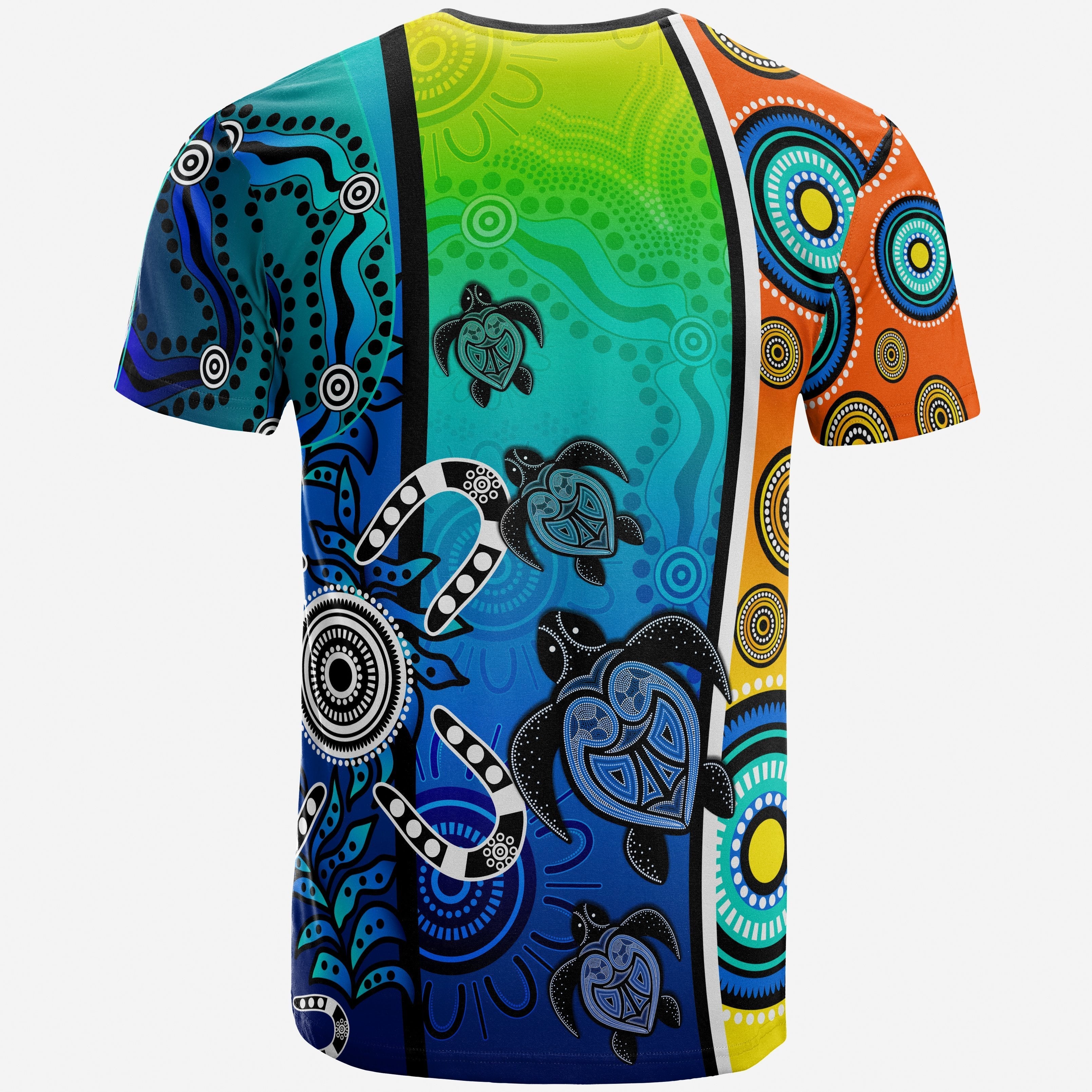 Aboriginal T shirts - Indigenous Turtle Dot Painting Art - Vibe Hoodie Shop