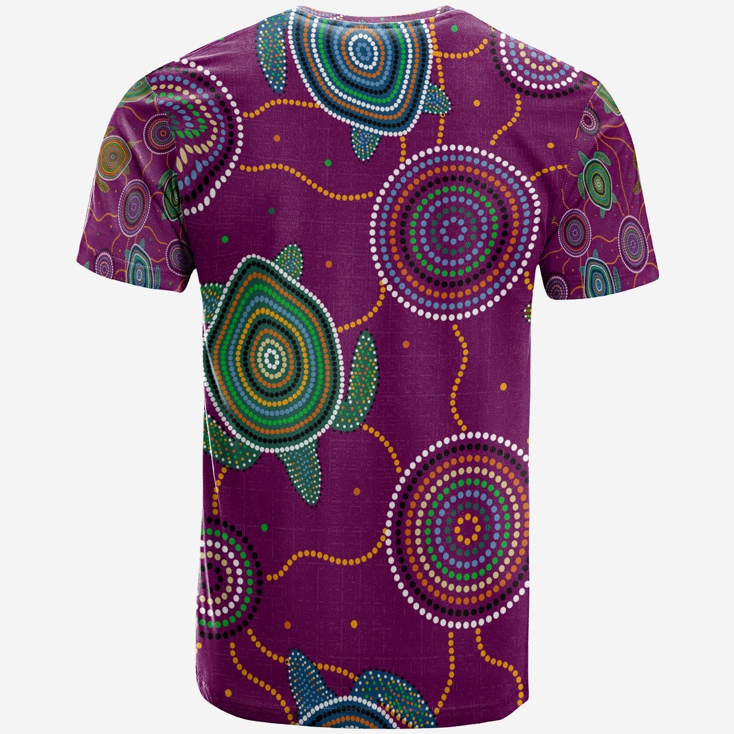 Australia T shirt - Purple Turtle Aboriginal Dot Patterns - Vibe Hoodie Shop