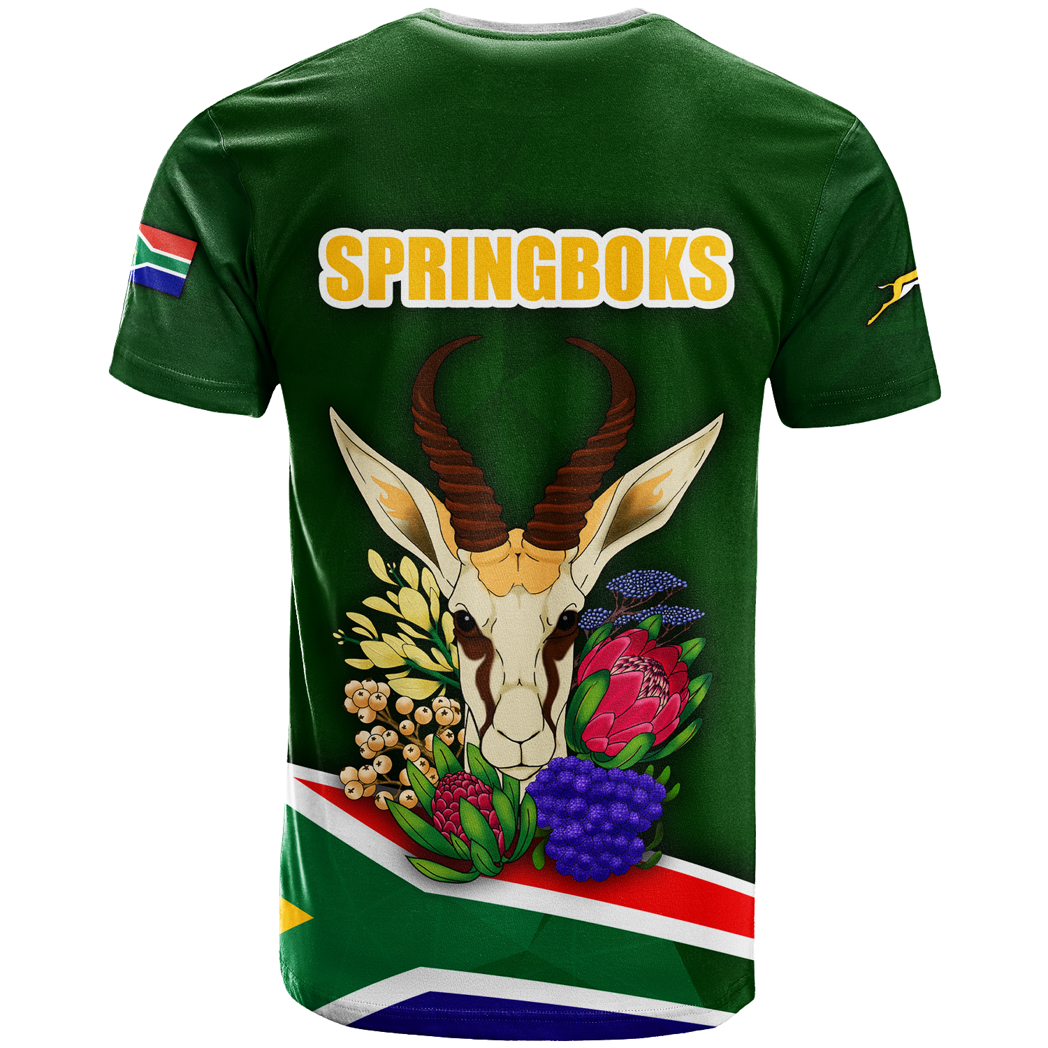 South Africa Springboks Print T Shirt - - Vibe Hoodie Shop