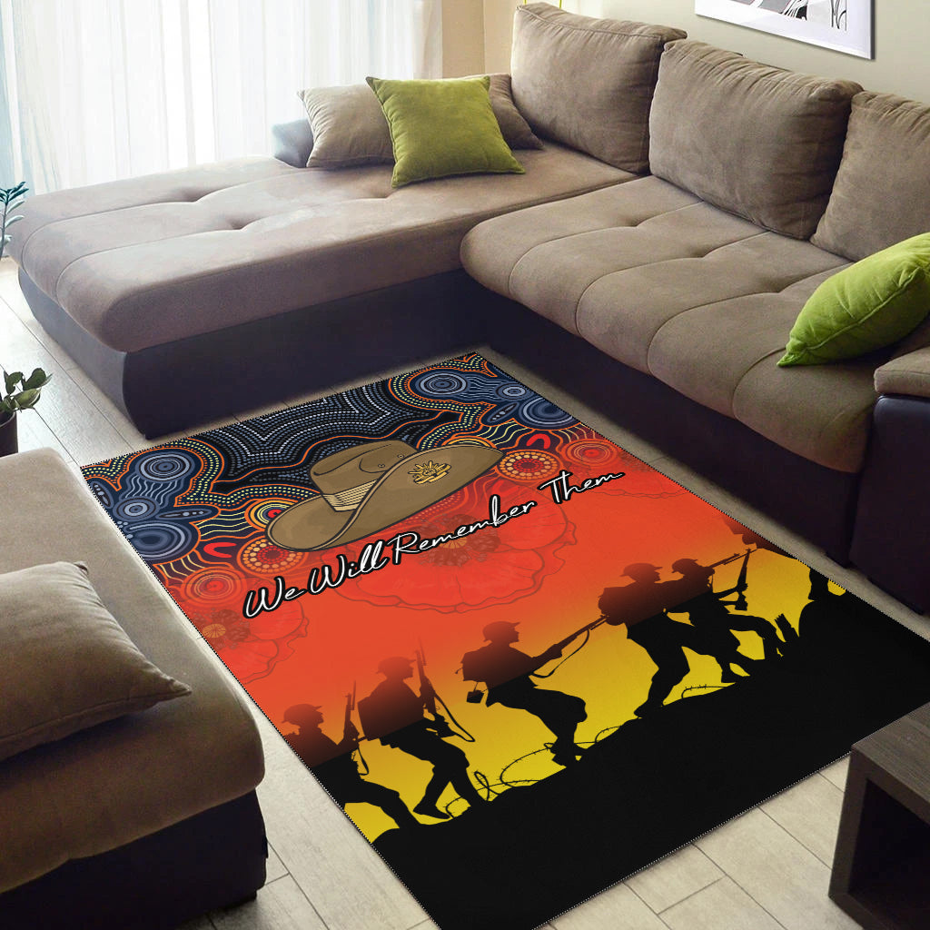 ANZAC Day Area Rug - Aboriginal Dot Painting Art - - Vibe Hoodie Shop