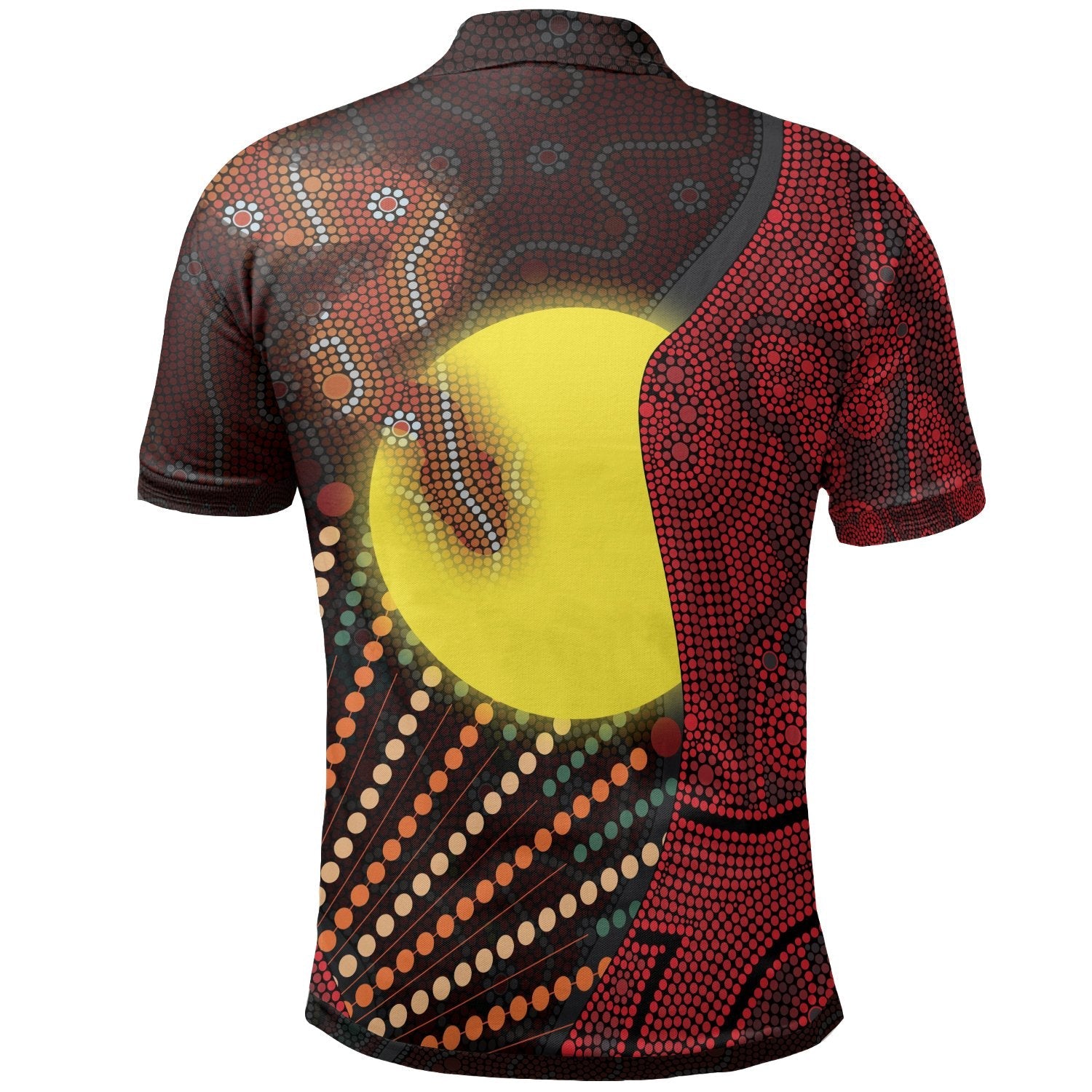 Aboriginal Polo Shirts - Indigenous Snake Sun Dot Painting - Vibe Hoodie Shop