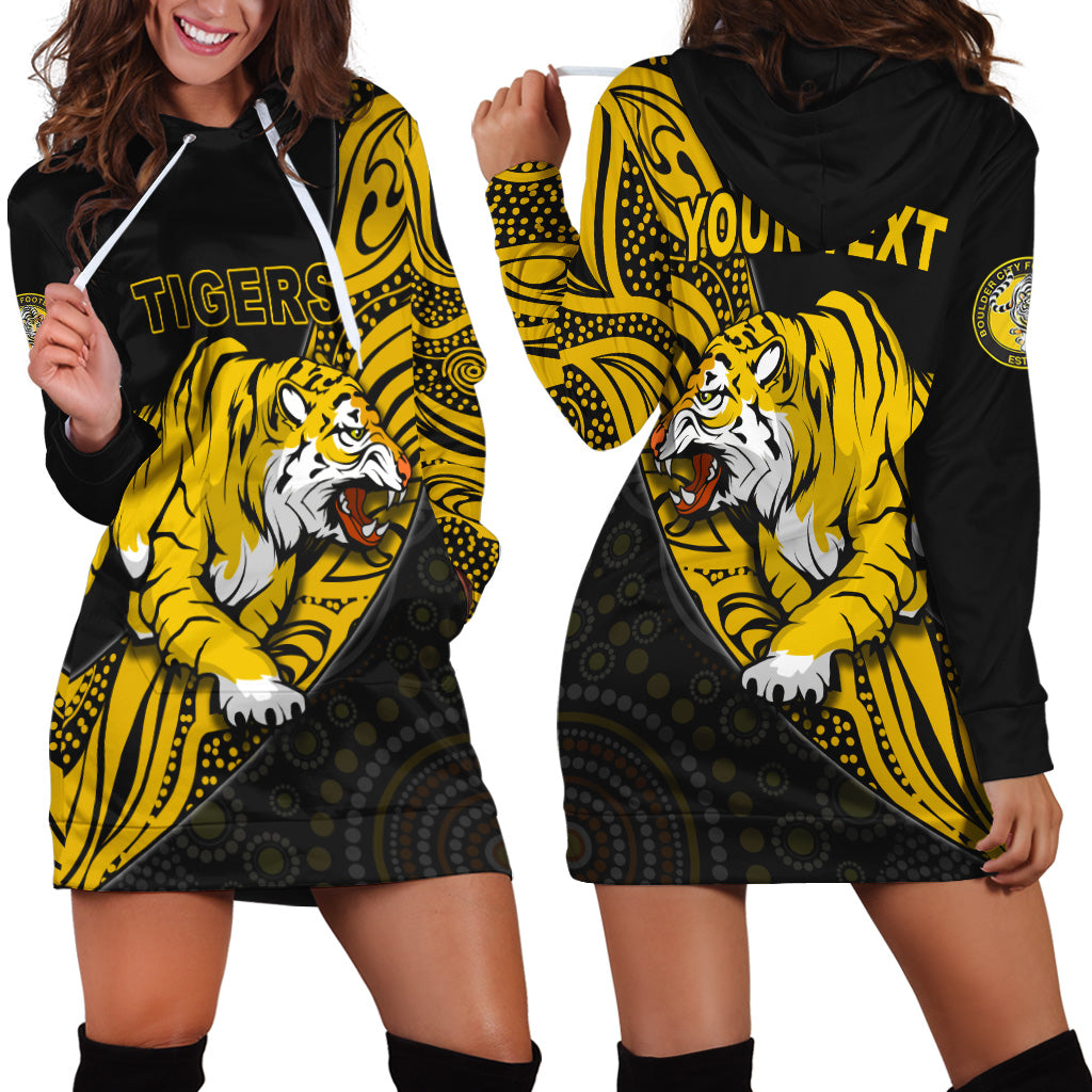 (Custom Personalised) Boulder City Football Club Hoodie Dress Goldfields Football Indigenous Tigers - Vibe Hoodie Shop