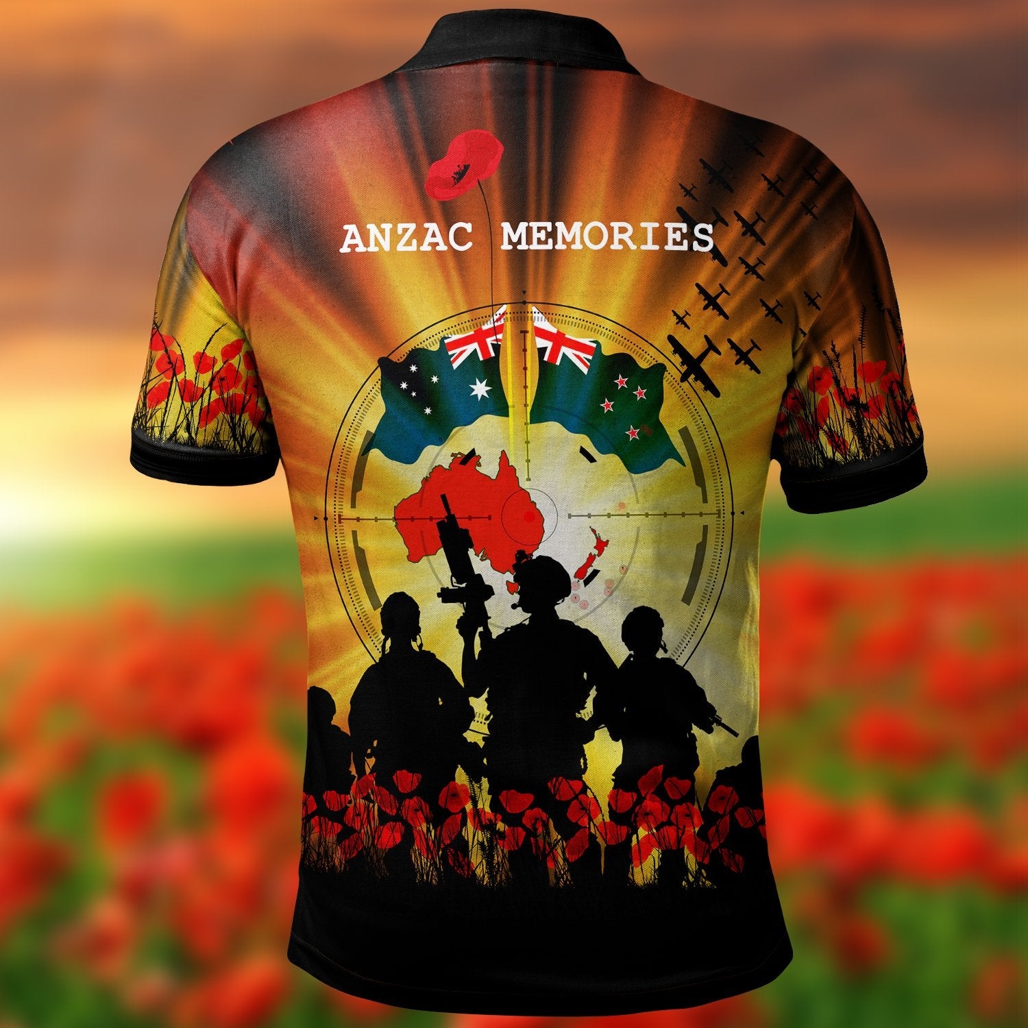 And New Zealand ANZAC Day Polo Shirt - ANZAC Memories - Vibe Hoodie Shop