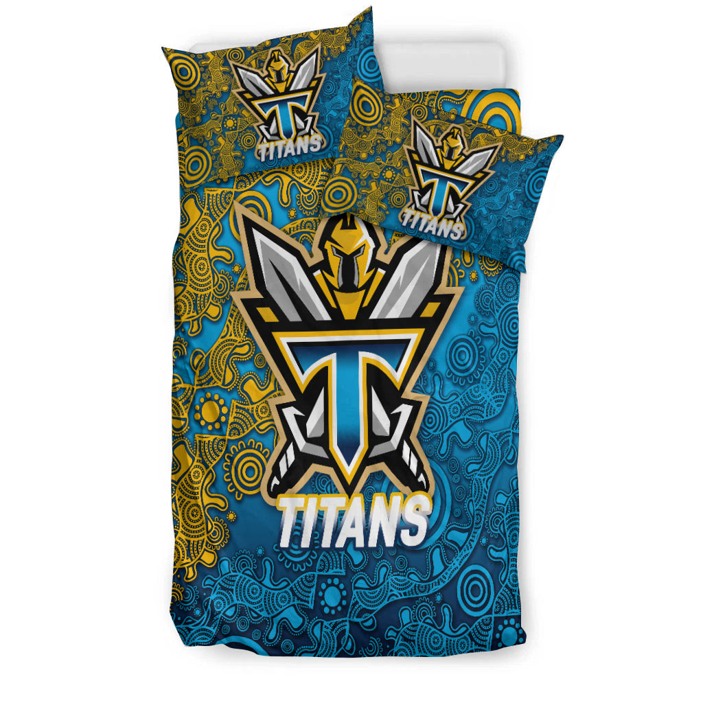 Titans Rugby 2022 Aboriginal Art Bedding Set - - Vibe Hoodie Shop