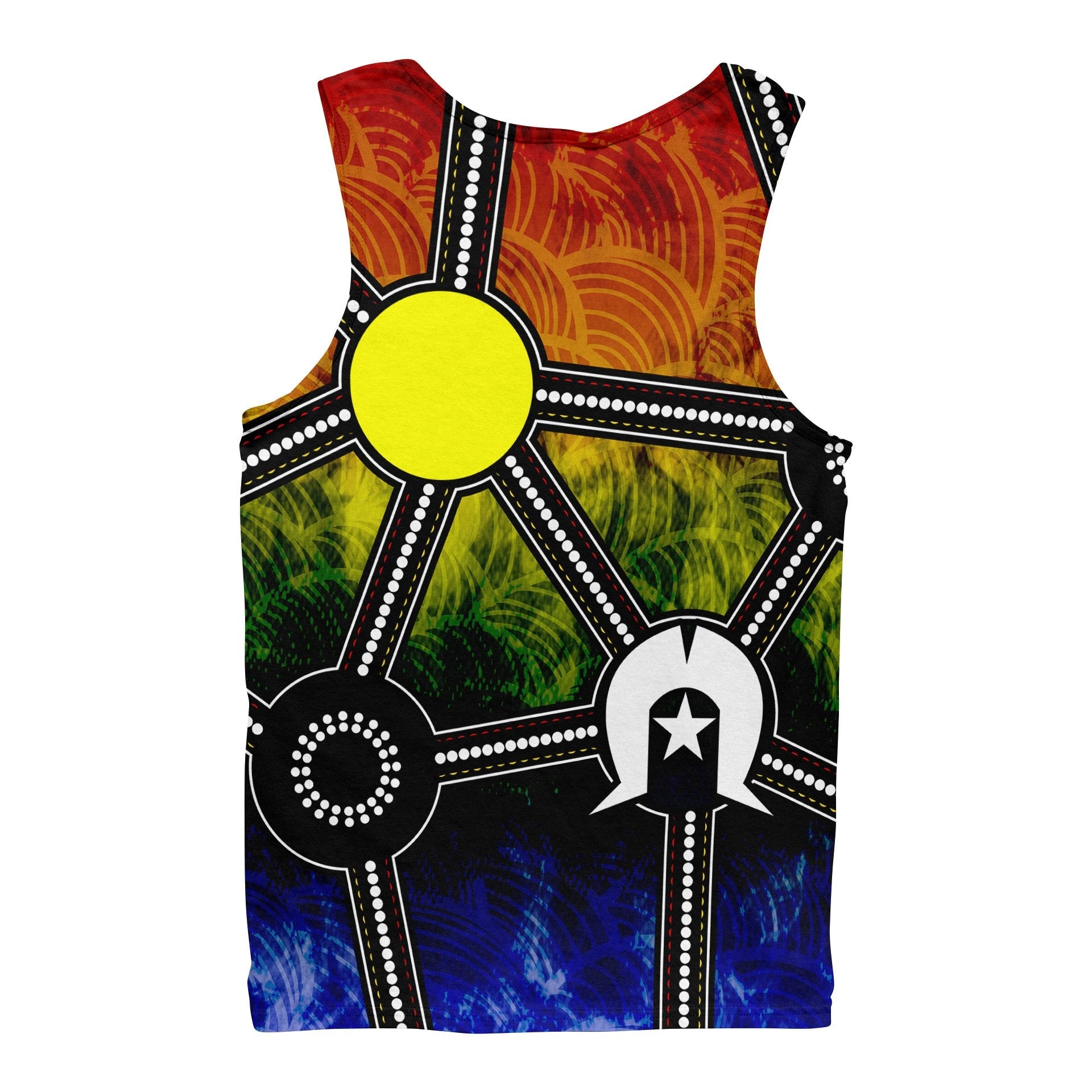 Custom NAIDOC Week 2021 Men's Tank, Aboriginal Geometric Style - Vibe Hoodie Shop