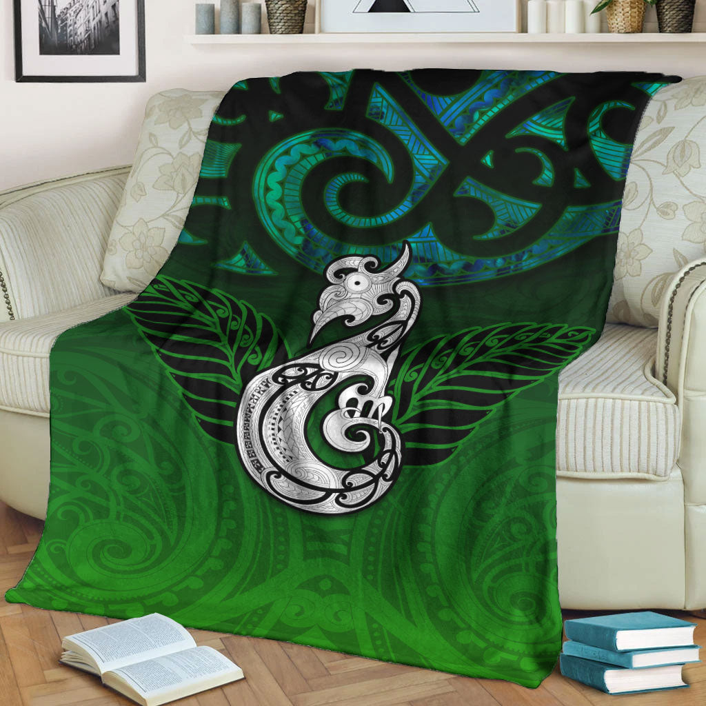 New Zealand Maori Blanket - Paua Shell Green - - Vibe Hoodie Shop