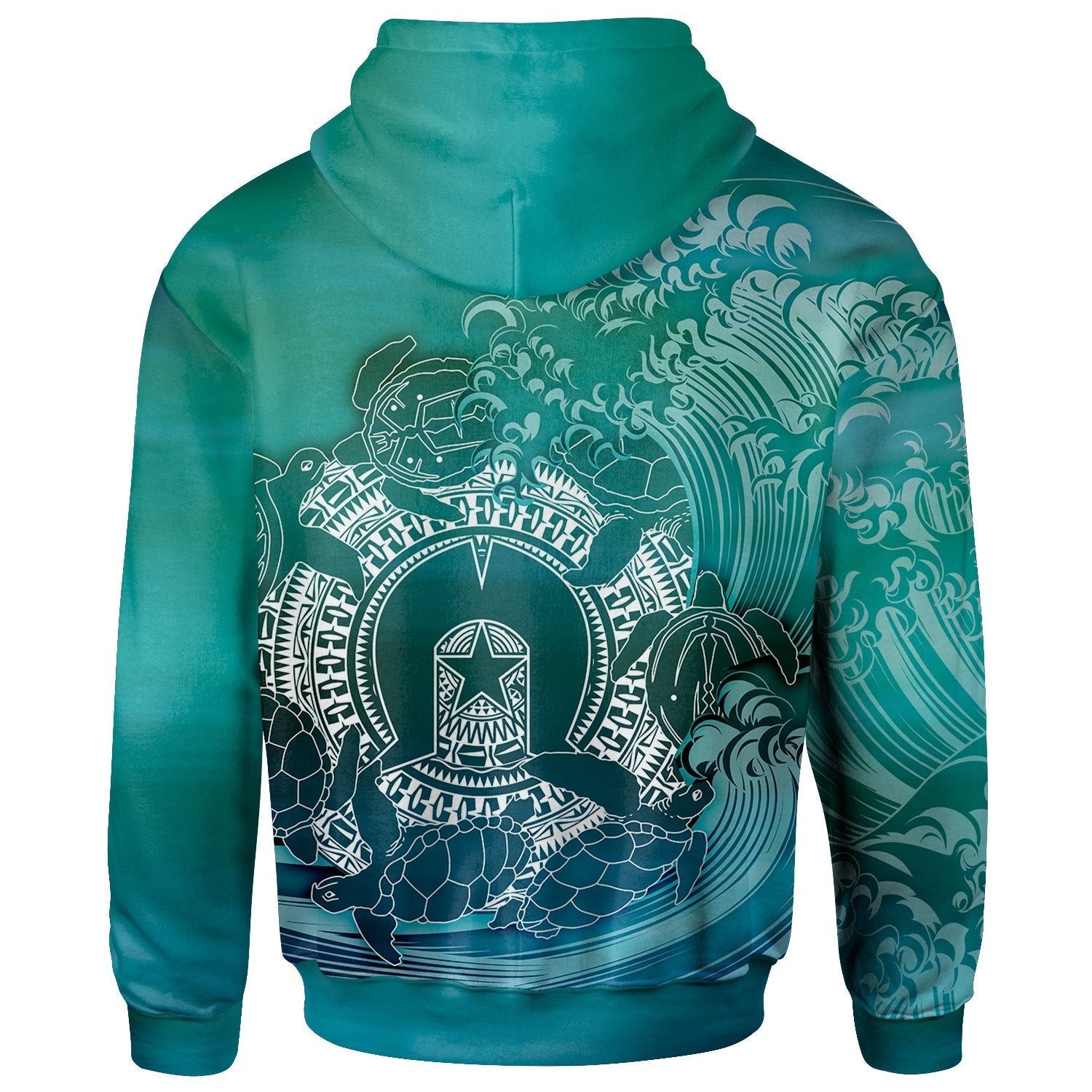 Vibe Hoodie Aboriginal Zip - Up Hoodie, Torres Strait Islands in Wave - BN18 - RLT20 - Vibe Hoodie Shop