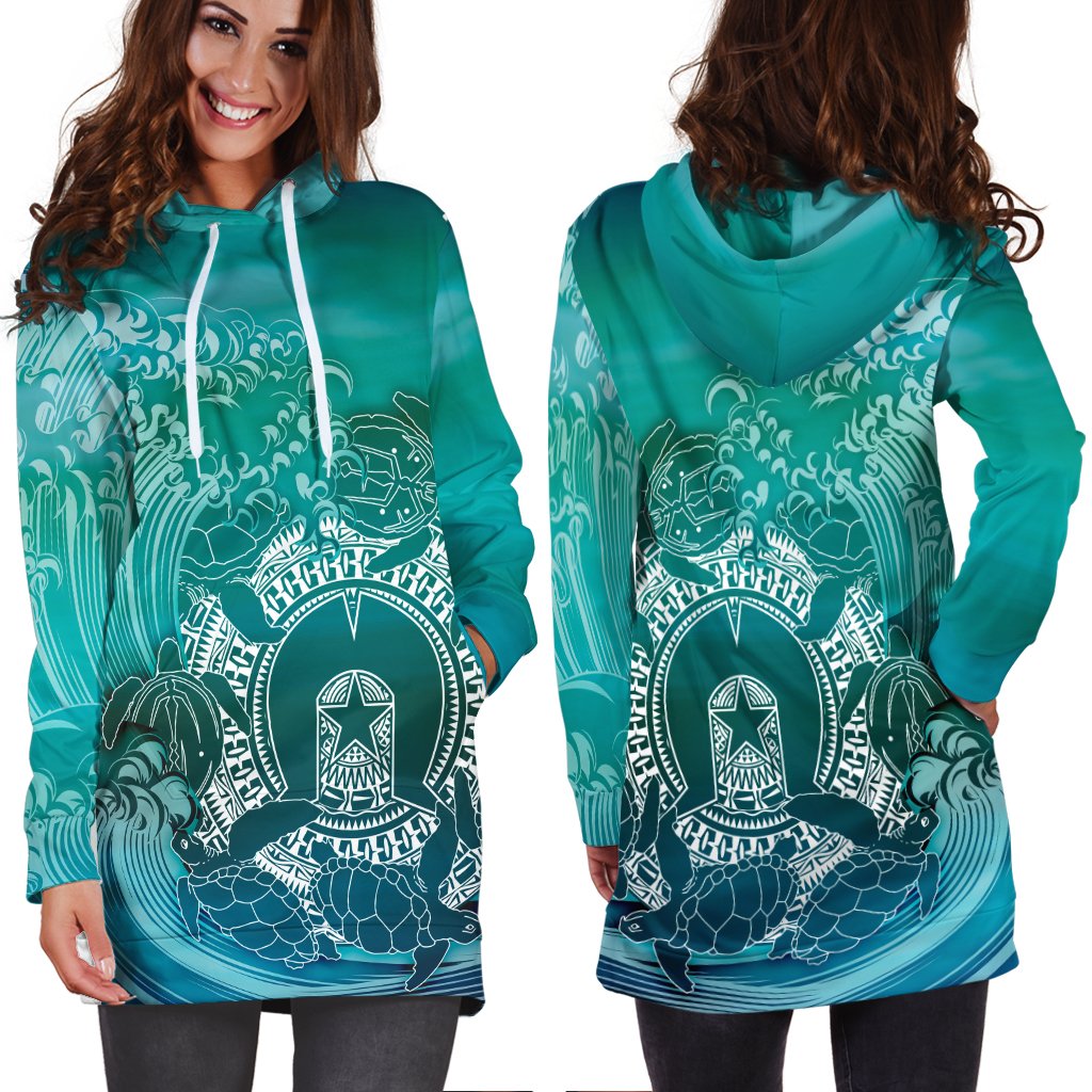 Aboriginal Hoodie Dress, Torres Strait Islands in Wave - Vibe Hoodie Shop