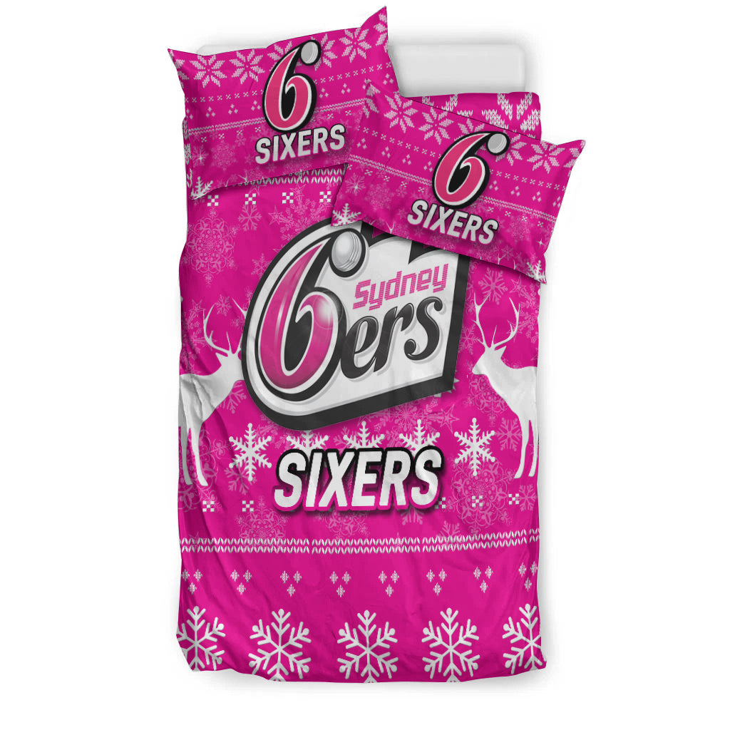 Sydney Sixers Cricket Australian Christmas Ugly Style Bedding Set - - Vibe Hoodie Shop