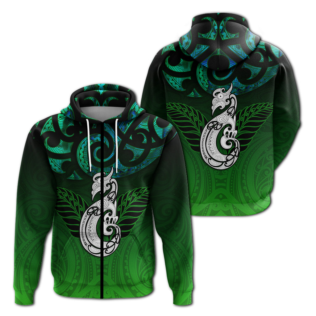 New Zealand Maori Hoodie - Paua Shell Green - LT12 - Vibe Hoodie Shop