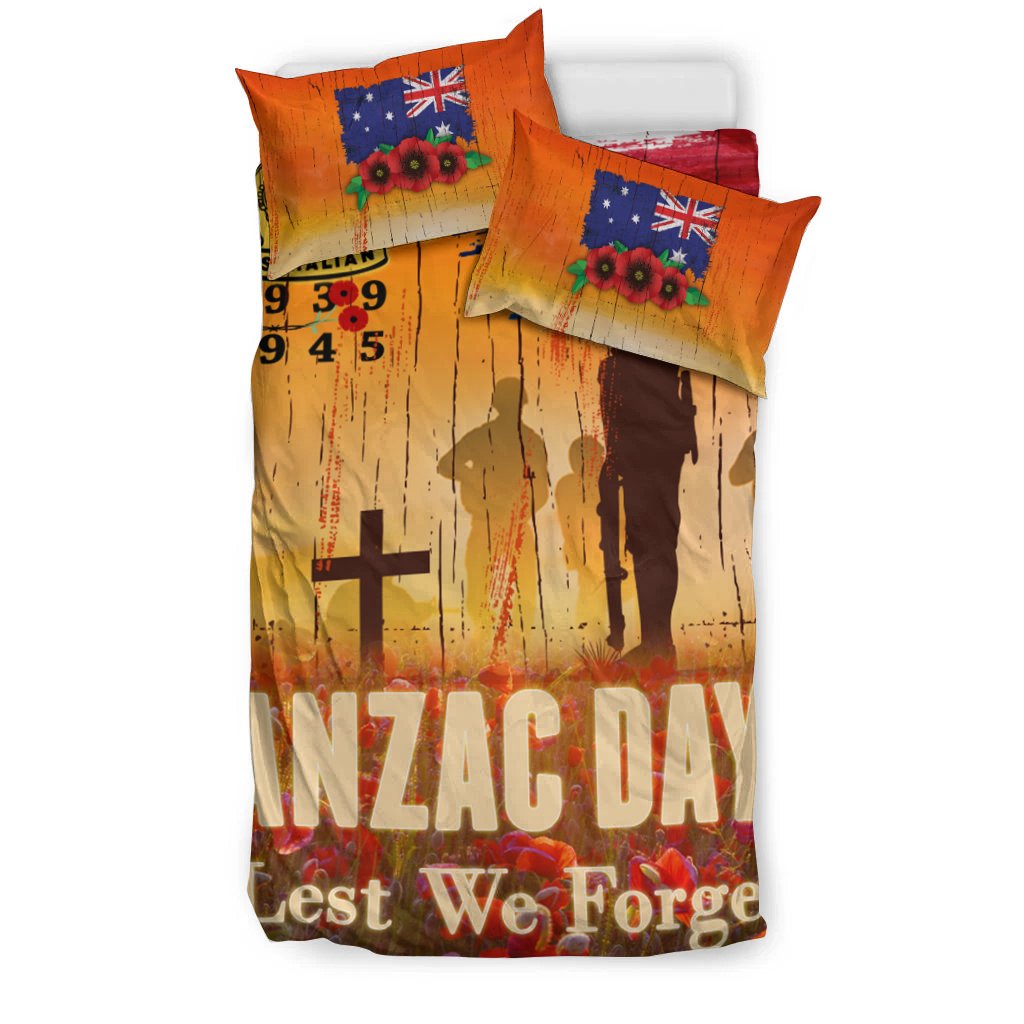 Australia ANZAC Day 2021 Bedding Set - ANZAC Day Commemoration 1939 - 1945 - Vibe Hoodie Shop