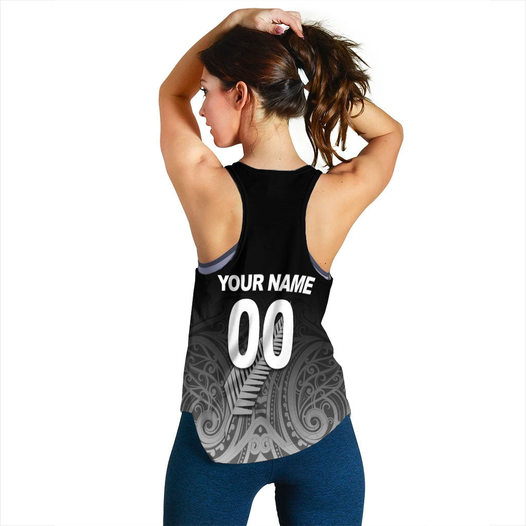 (Custom Personalised) New Zealand Rugby Women Tank Top - Maori Tribal - - Vibe Hoodie Shop