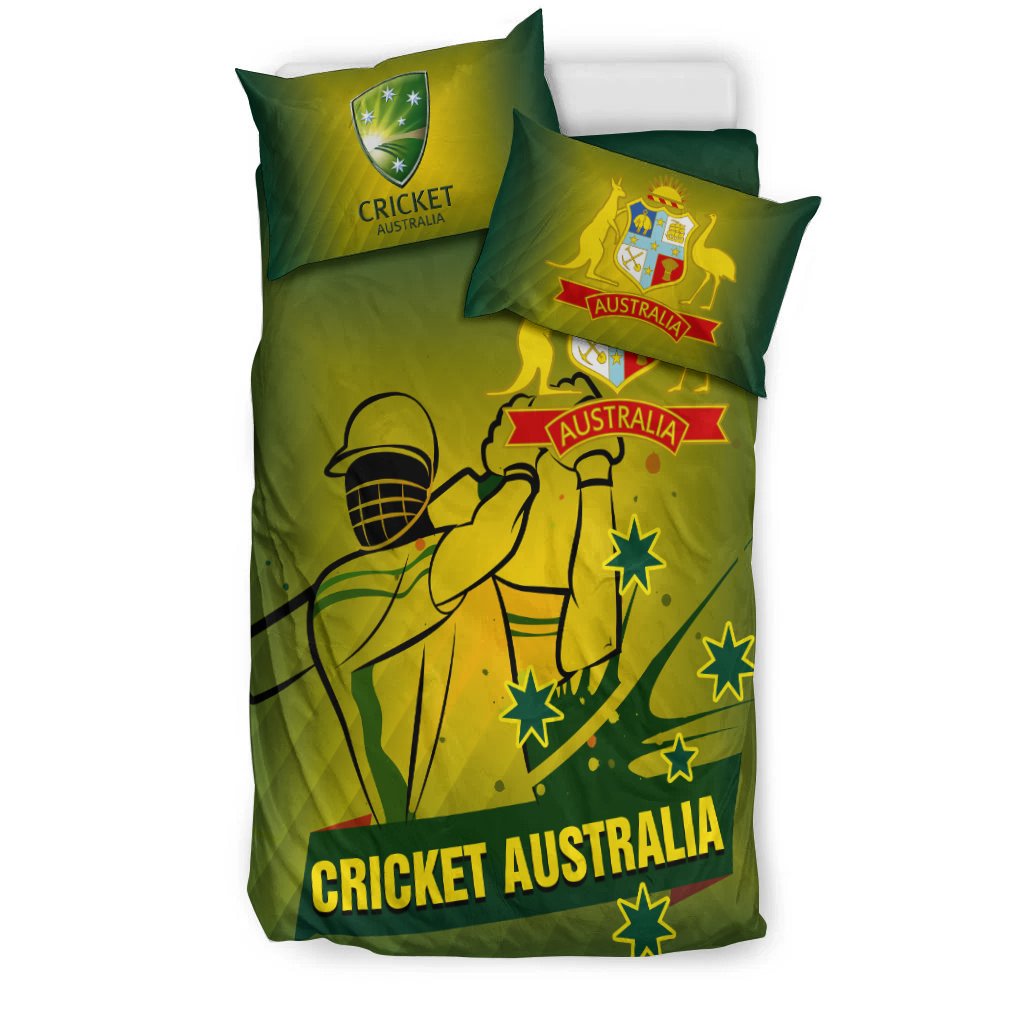 Cricket Bedding Set - Australian Cricket National Color - Vibe Hoodie Shop