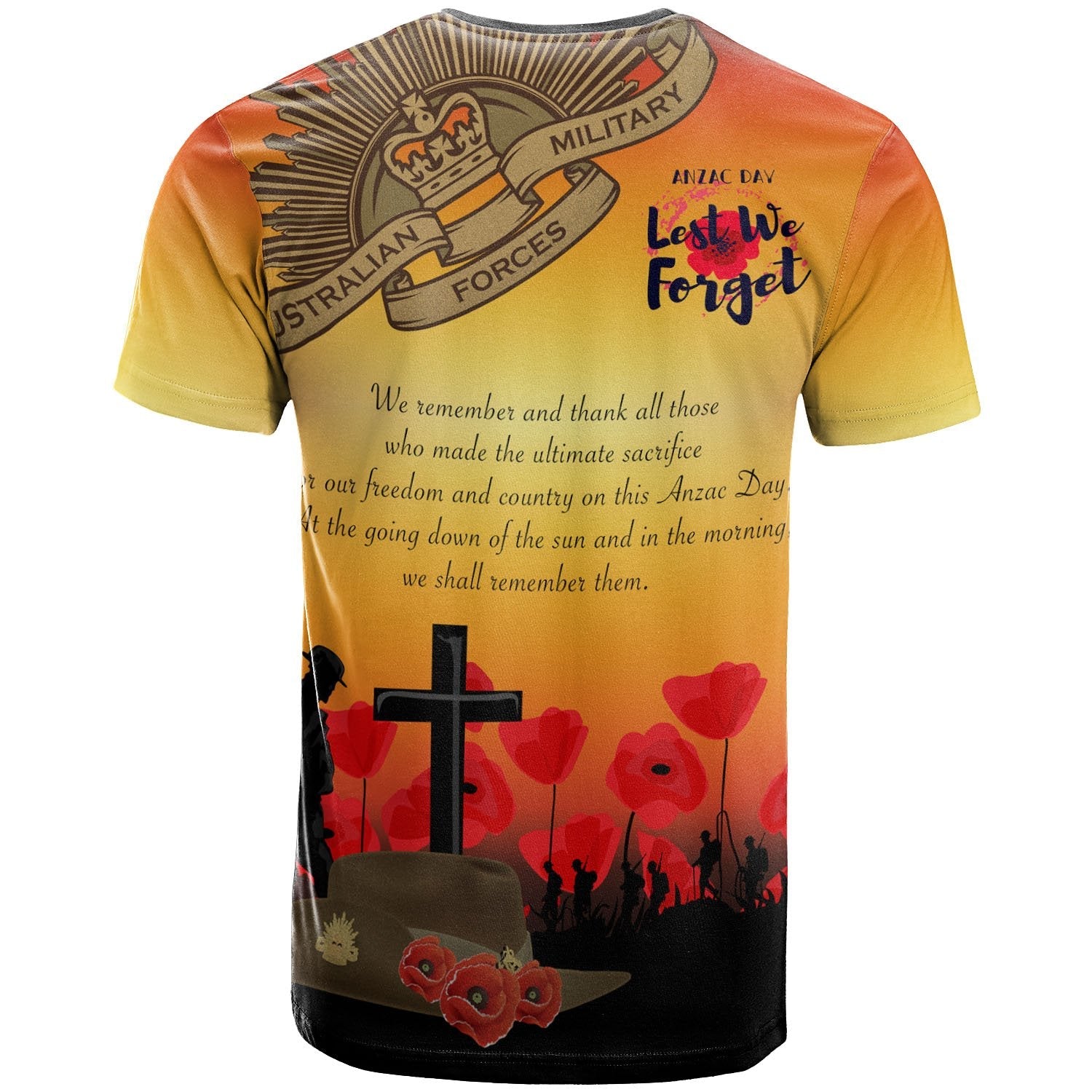 ANZAC Day T shirts - Lest We Forget - Vibe Hoodie Shop