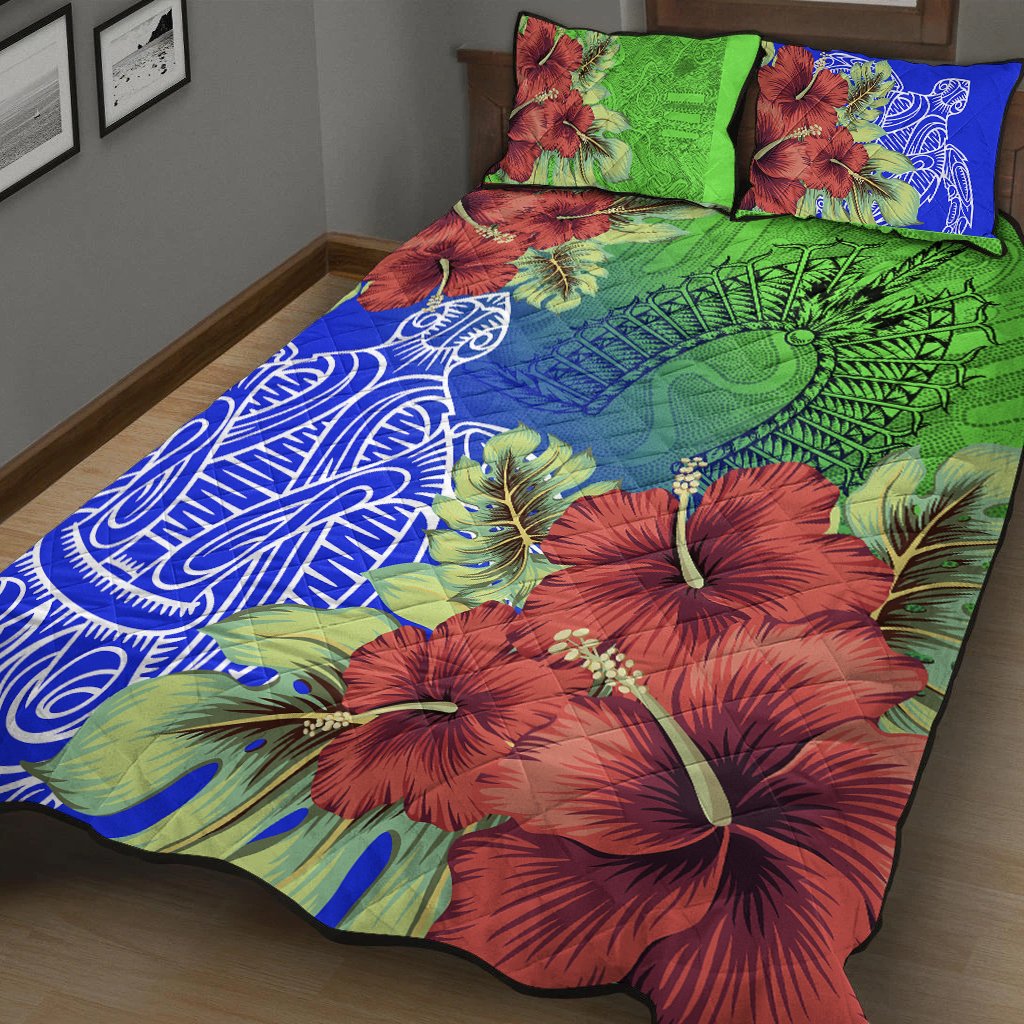 Torres Strait Islanders Quilt Bed Set - Ocean Hibiscus - Vibe Hoodie Shop