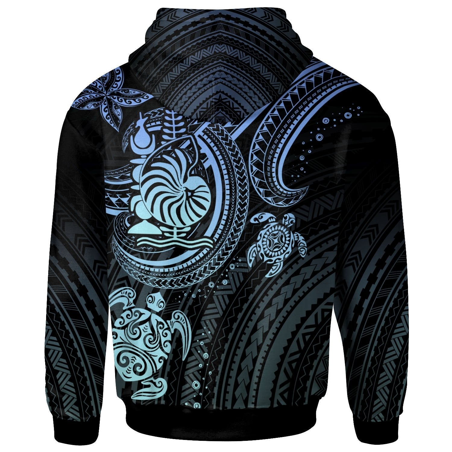 New Caledonia Custom Personalised Hoodie - Blue Turtle - Vibe Hoodie Shop