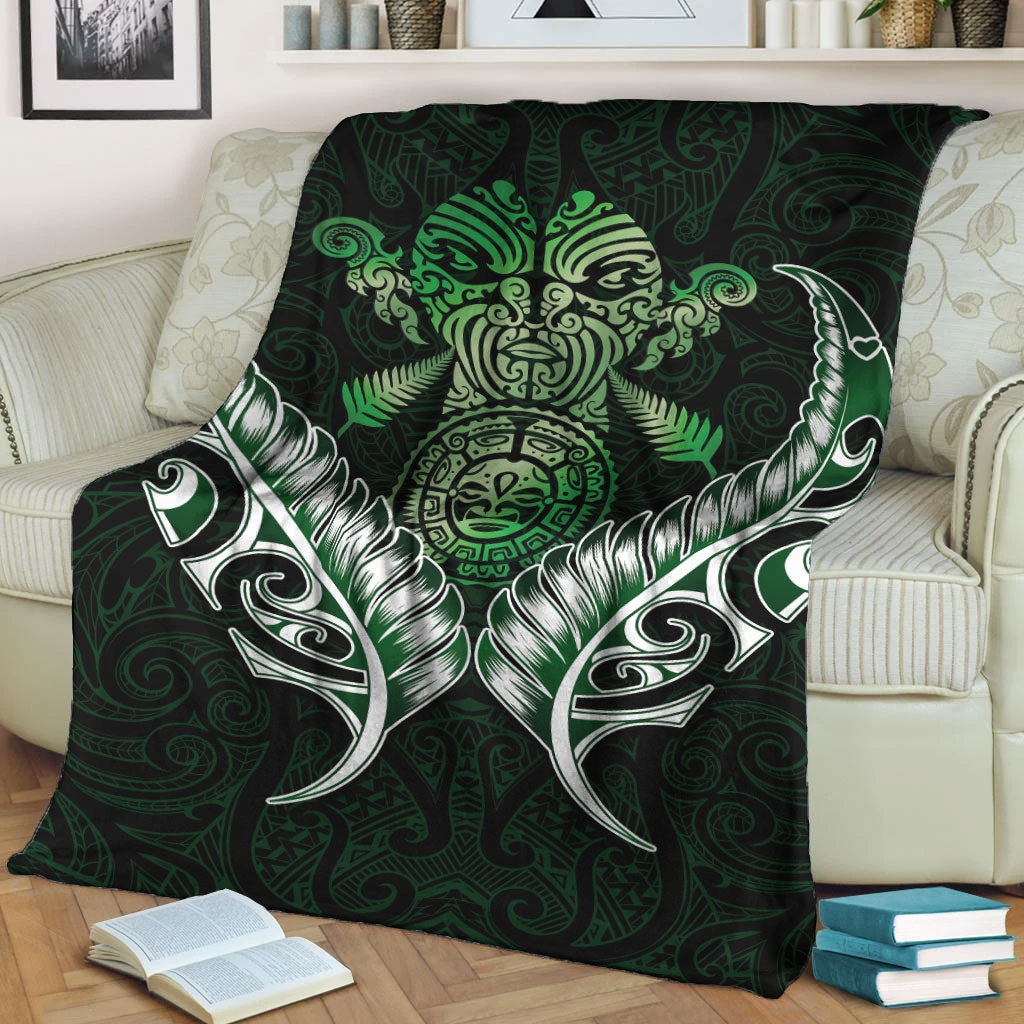 New Zealand Silver Fern Blanket Green - - Vibe Hoodie Shop