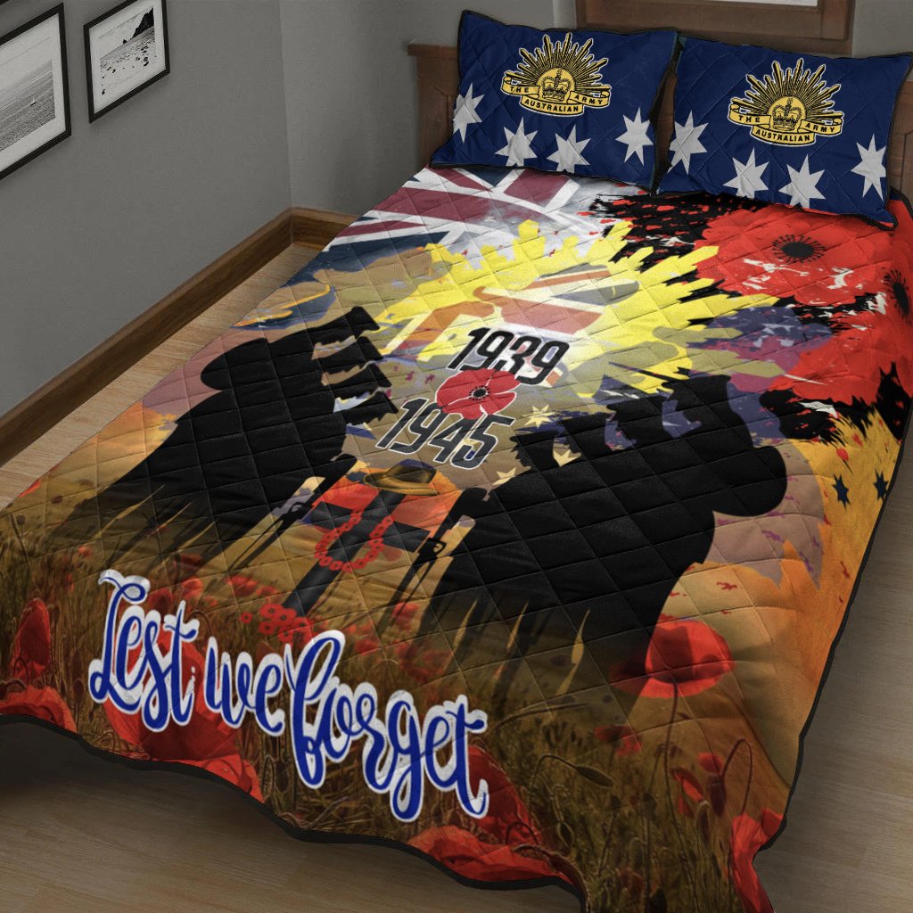 Quilt Bed Sets - ANZAC Day 2021 World War II Commemoration 1939 - 1945 - Vibe Hoodie Shop