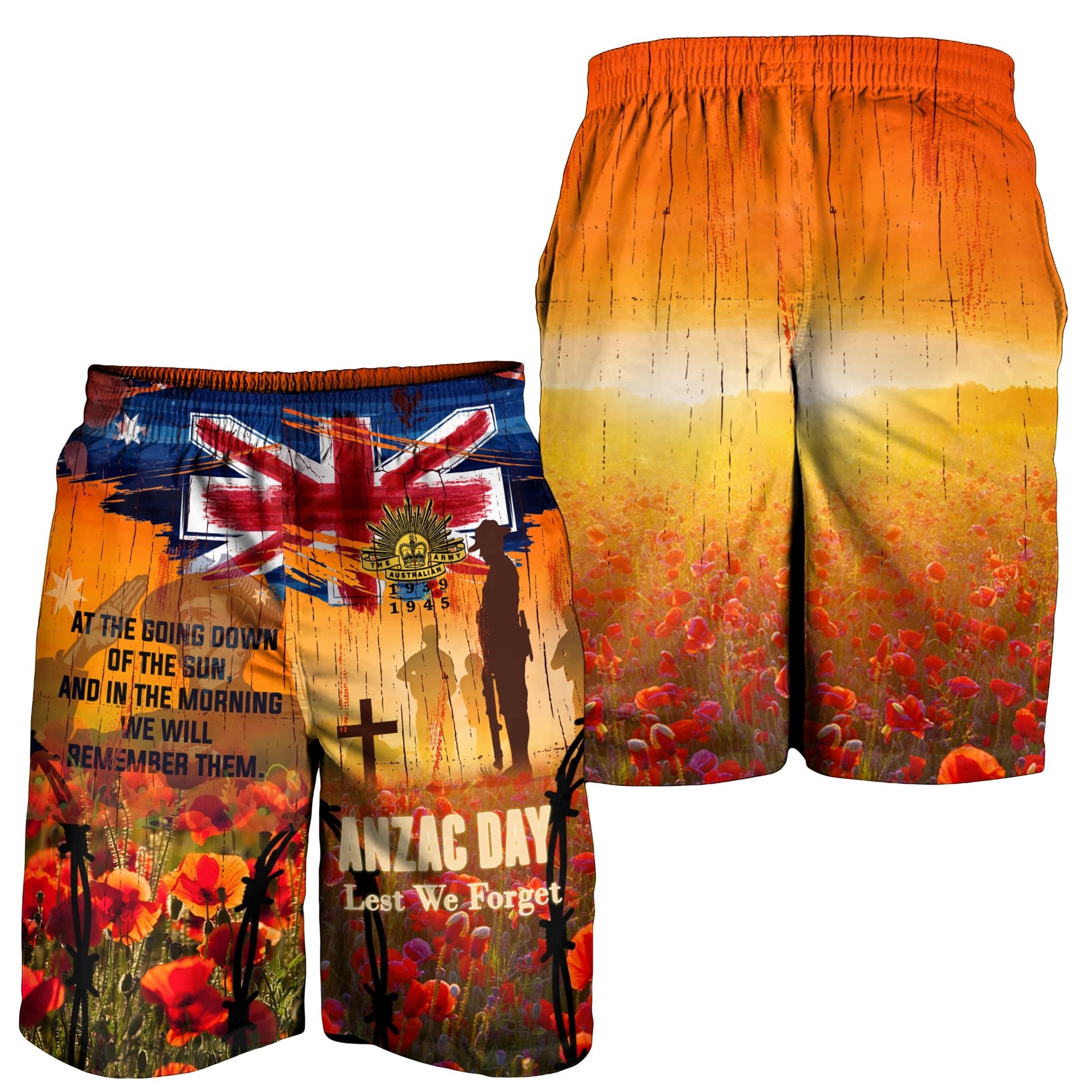 Australia ANZAC Day 2021 Men's Shorts - ANZAC Day Commemoration 1939 - 1945 - Vibe Hoodie Shop