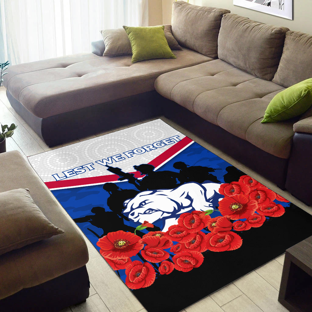 Bulldogs ANZAC Day Indigenous Art Area Rug - - Vibe Hoodie Shop