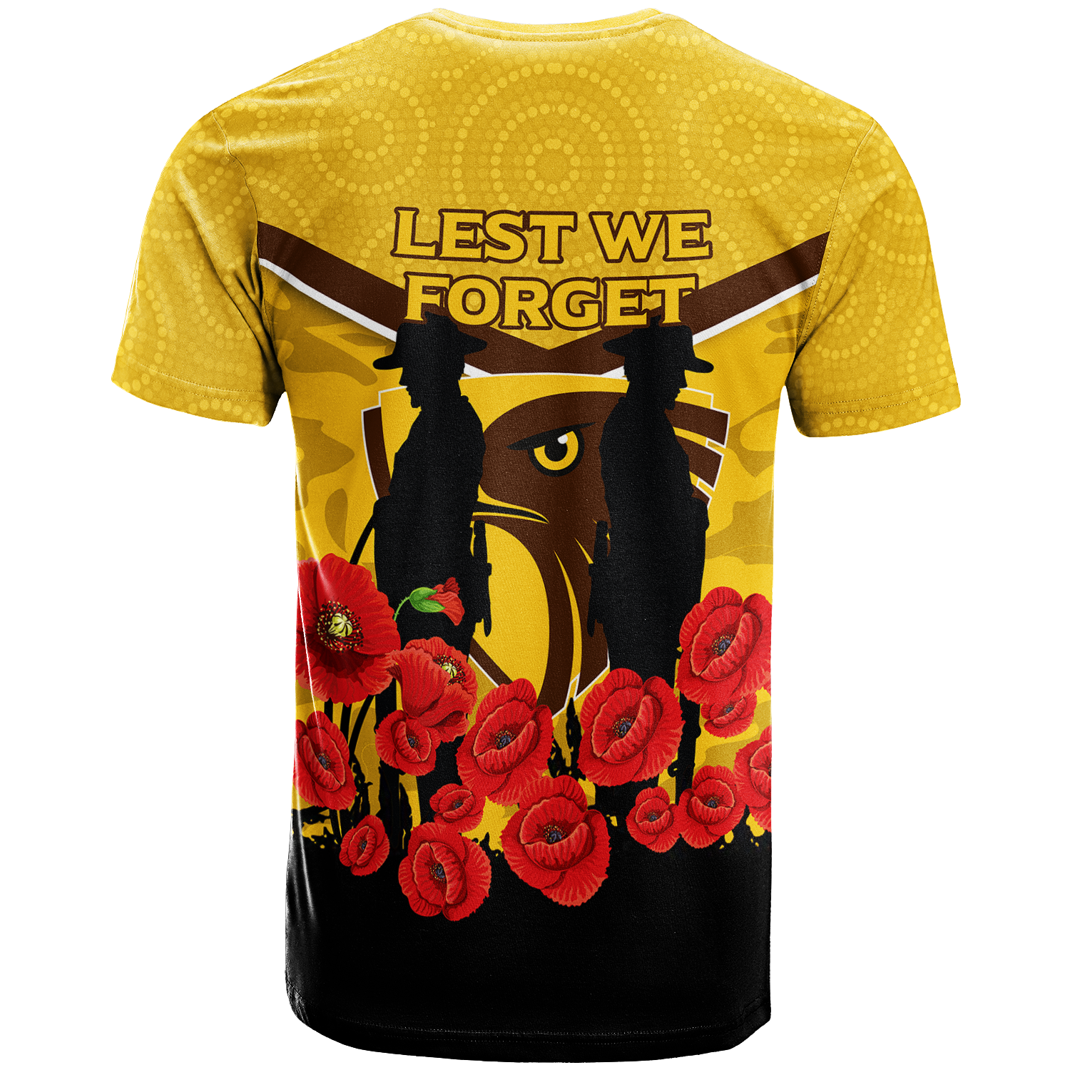 Hawks ANZAC Day T shirt - Indigenous Art - - Vibe Hoodie Shop