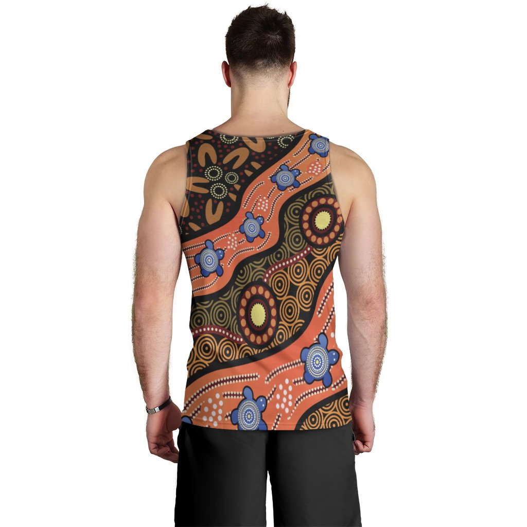 Men Tank - Aboriginal Dot Unique Style Turtle - Vibe Hoodie Shop