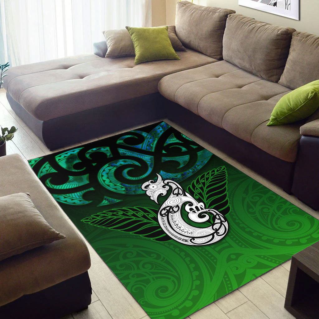 New Zealand Maori Area Rug - Paua Shell Green - - Vibe Hoodie Shop