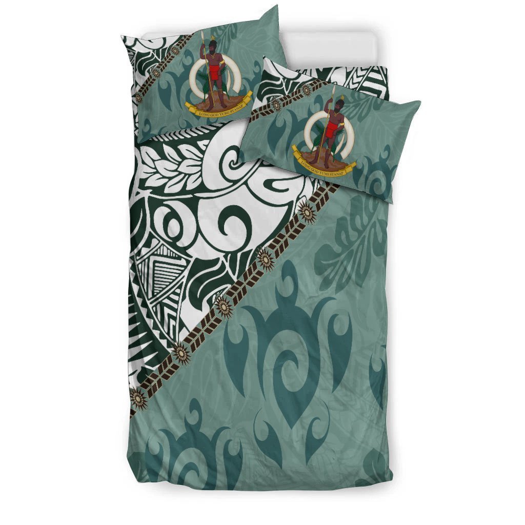 Vanuatu Bedding Set - Leaves And Turtles - Vibe Hoodie Shop