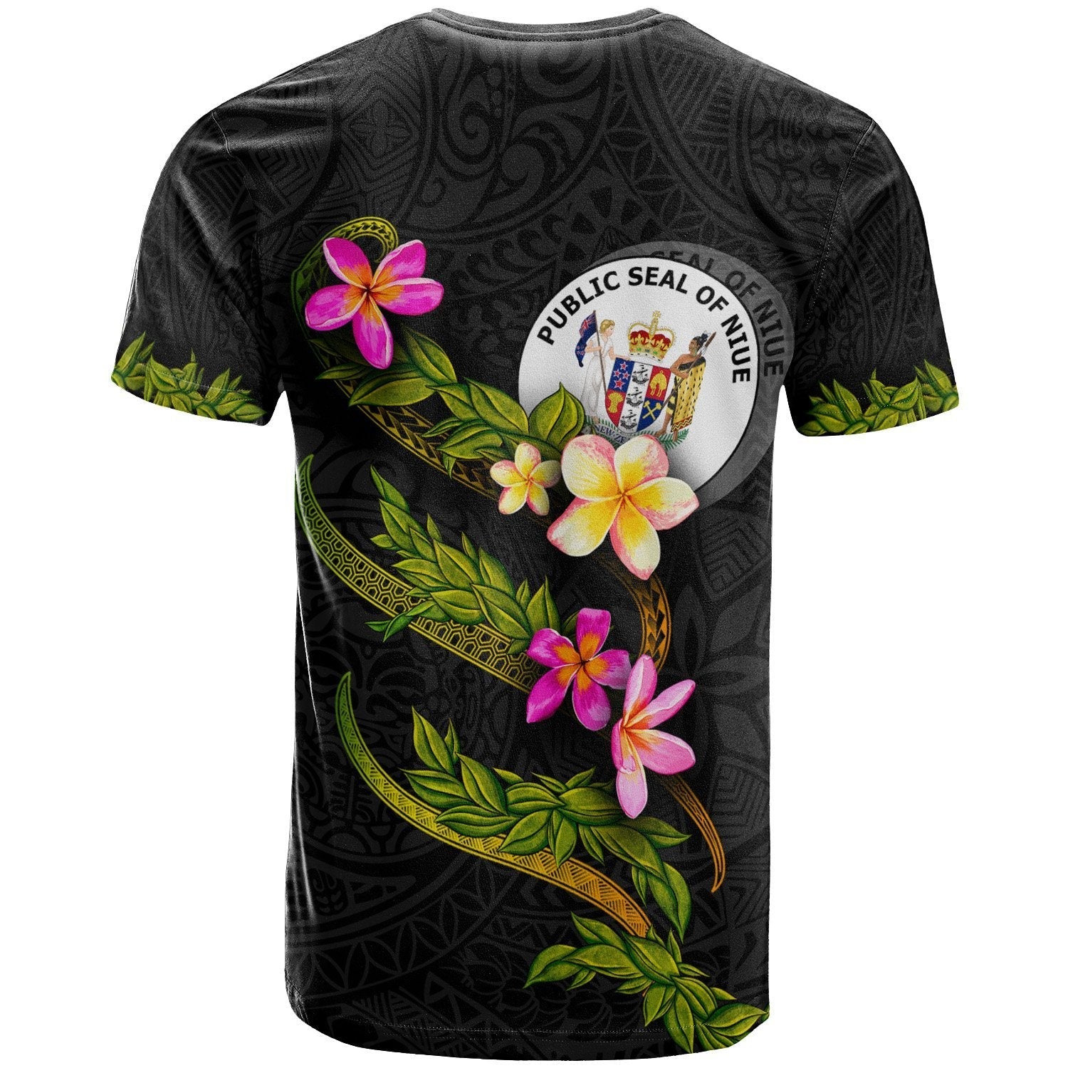 Niue Polynesian T shirt - Plumeria Tribal - Vibe Hoodie Shop