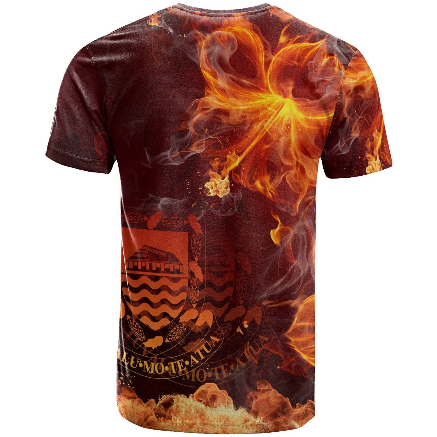 Tuvalu Polynesian T - Shirt - Fire Hibiscus - Vibe Hoodie Shop