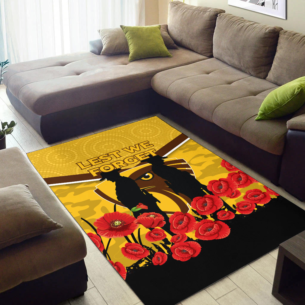 Hawks ANZAC Day Area Rug - Indigenous Art - - Vibe Hoodie Shop