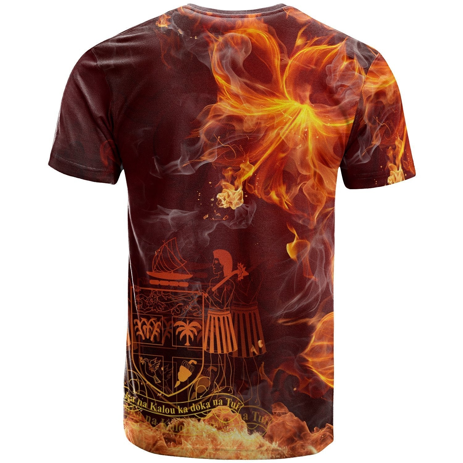 Fiji Polynesian T - Shirt - Fire Hibiscus - Vibe Hoodie Shop